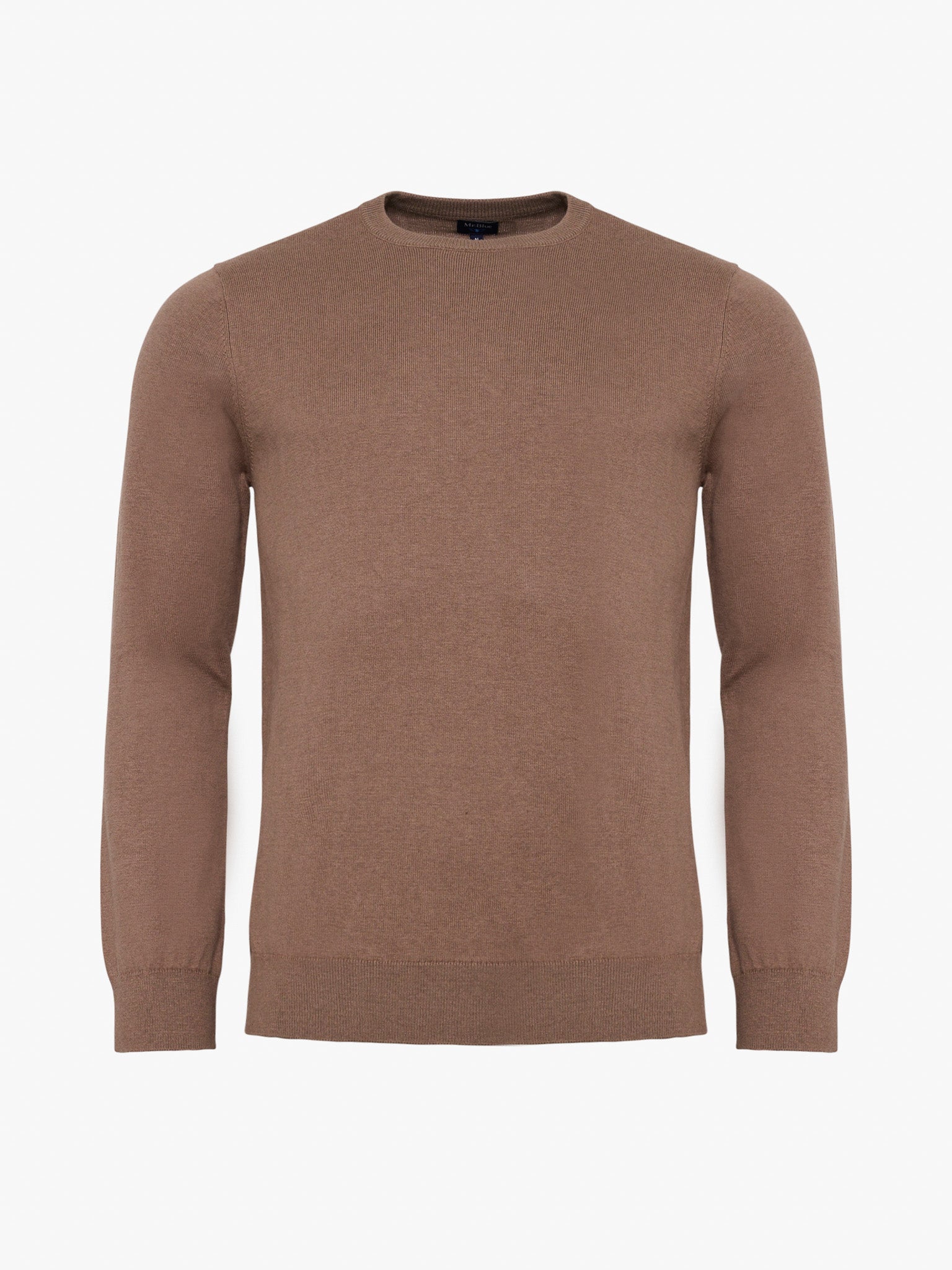 BROWN CASHMERE PULLOVER LONG SLEEVE REGULAR FIT MR. BLUE