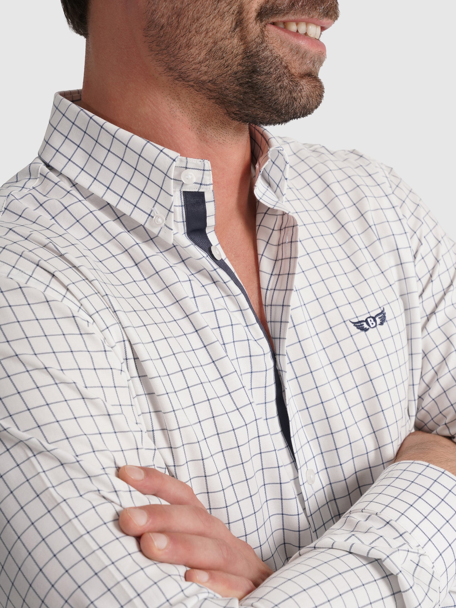 WHITE COTTON SHIRT LONG SLEEVE REGULAR FIT MR. BLUE