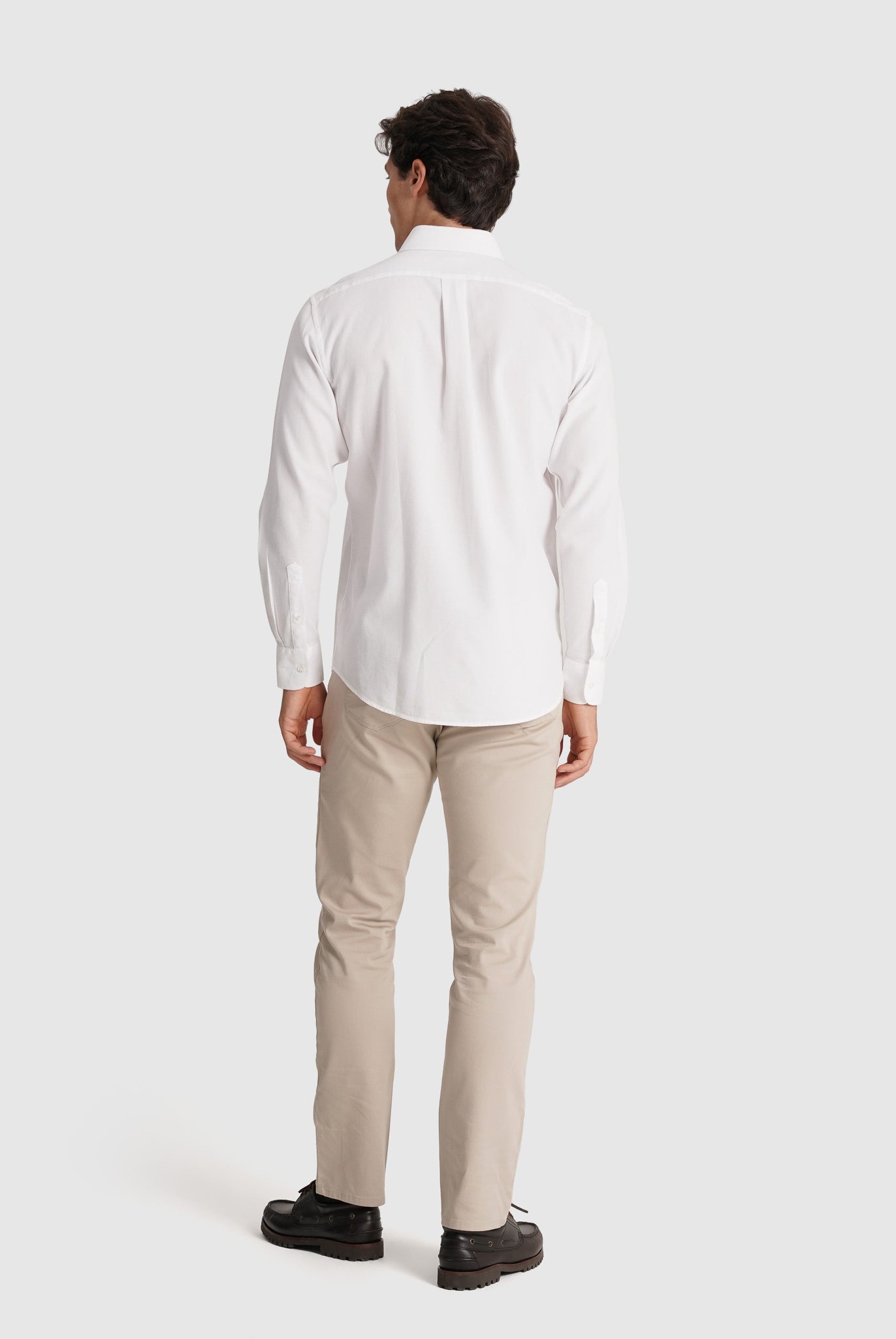 CAMISA ALGODÓN BLANCA MANGA LARGA REGULAR FIT MR. AZUL