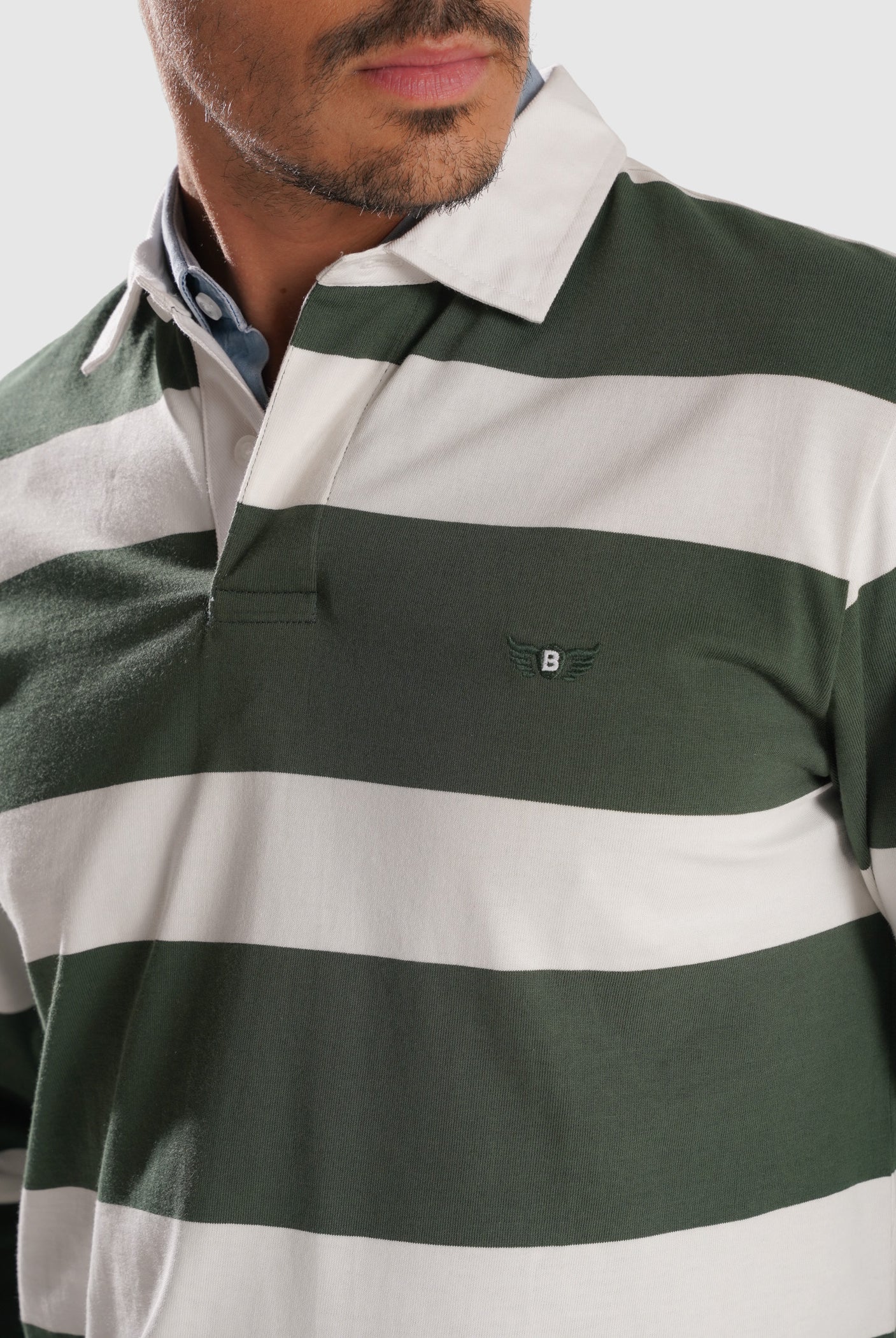 RUGBY ALGODÓN VERDE MANGA LARGA REGULAR FIT MR. AZUL