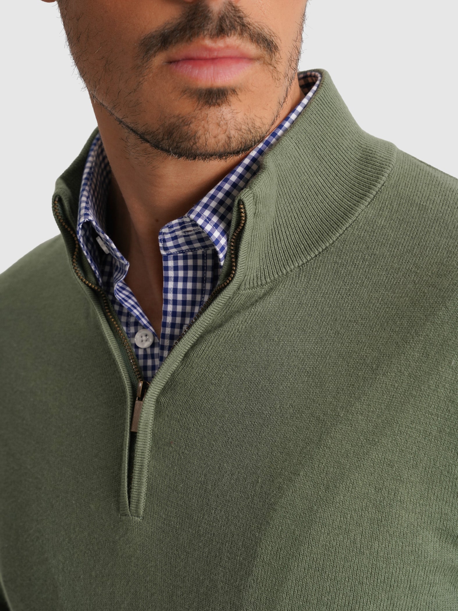 JERSEY DE ALGODÓN VERDE MANGA LARGA REGULAR FIT MR. AZUL