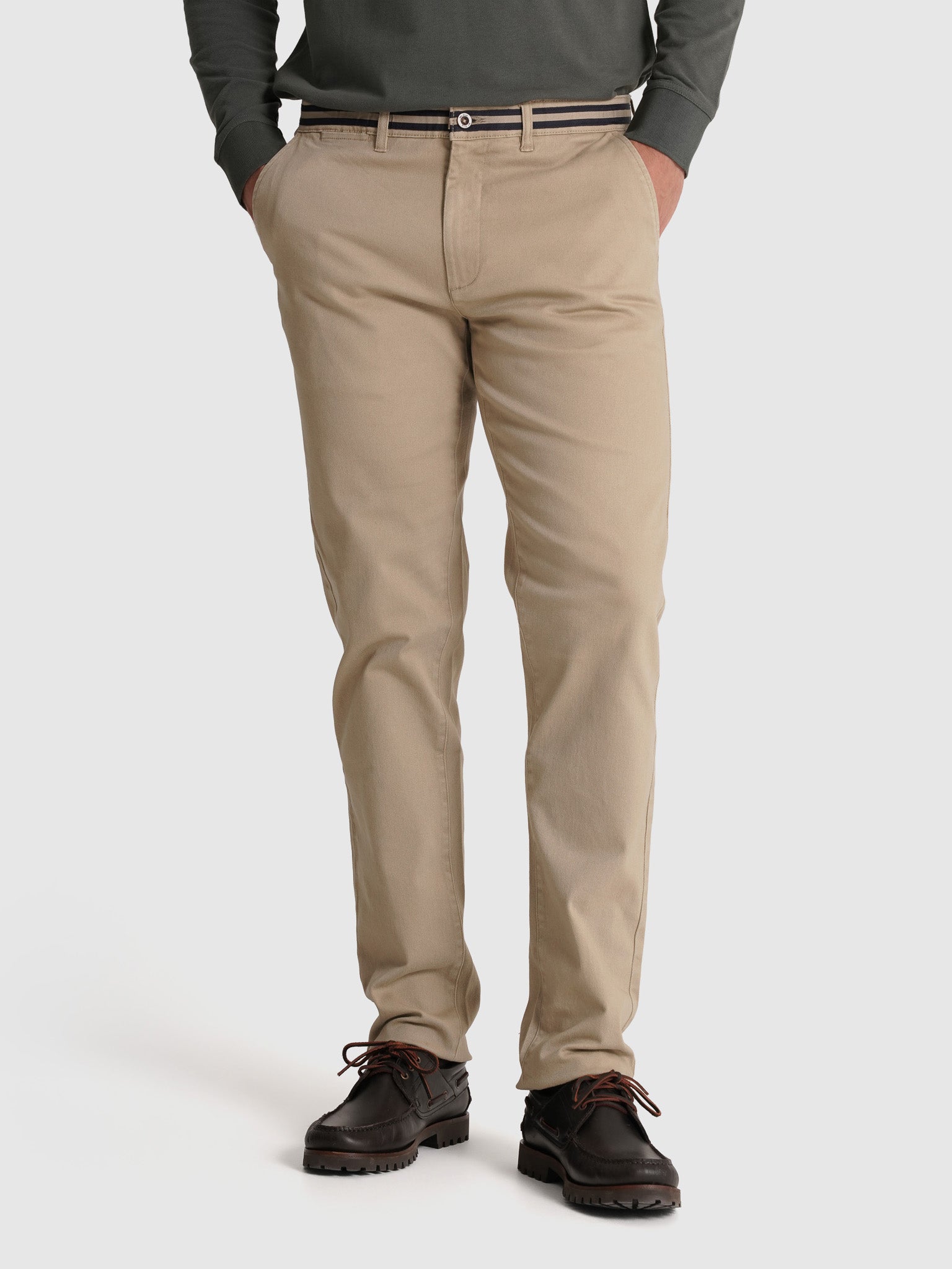 BEIGE COTTON SLIM FIT MR. BLUE