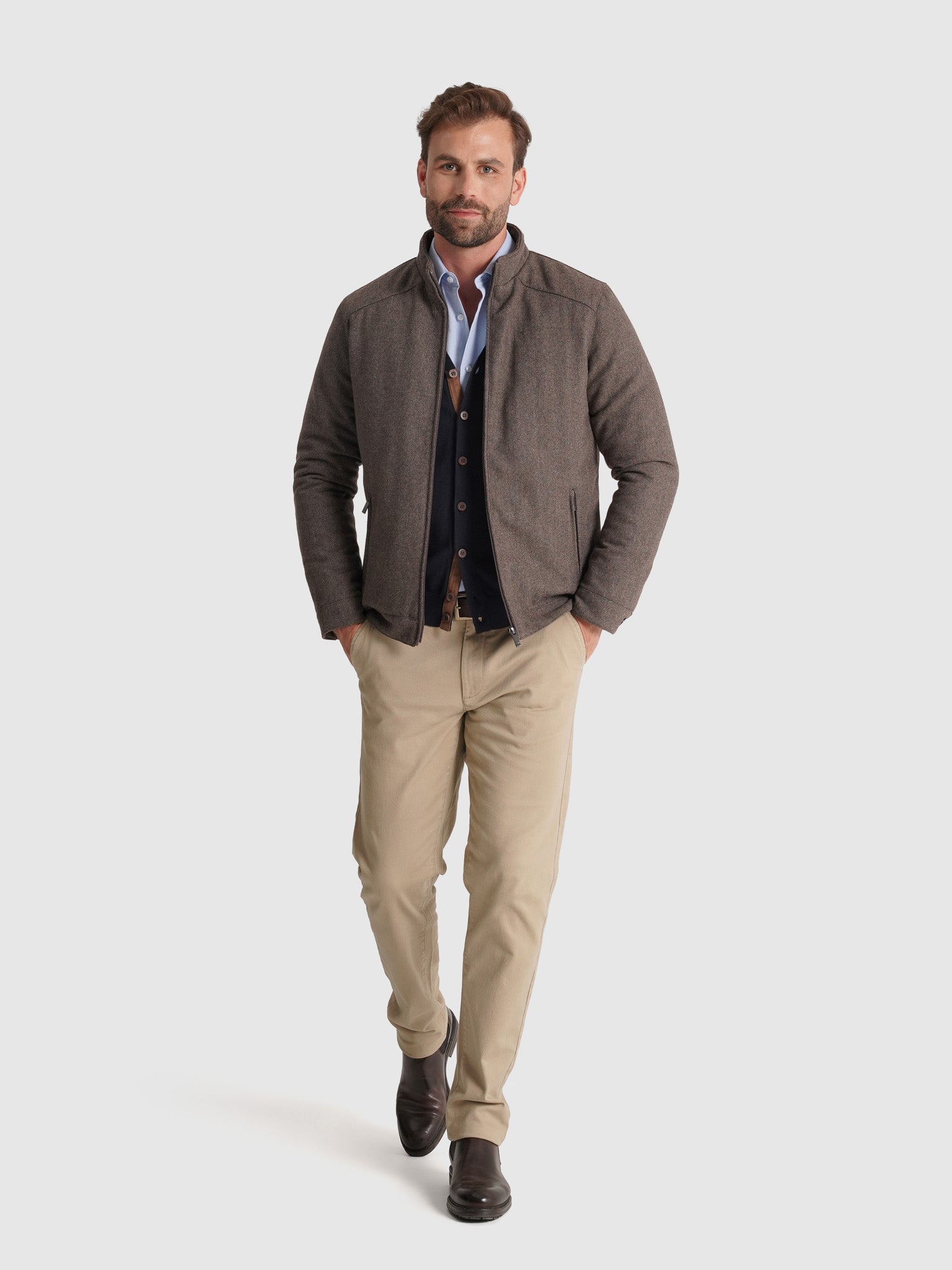 BROWN JACKET REGULAR FIT MR. BLUE