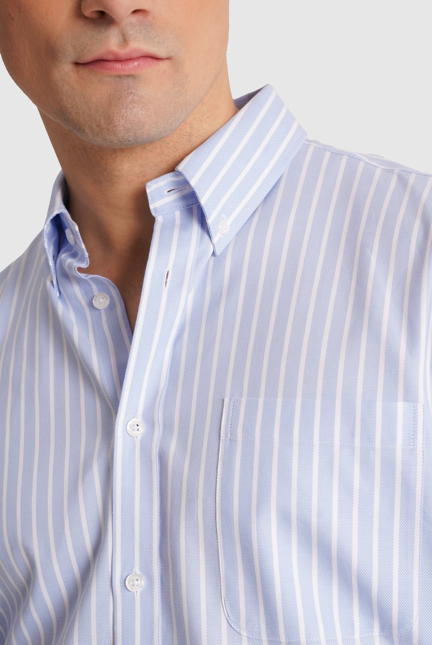 CAMISA ALGODÓN AZUL MANGA LARGA REGULAR FIT MR. AZUL