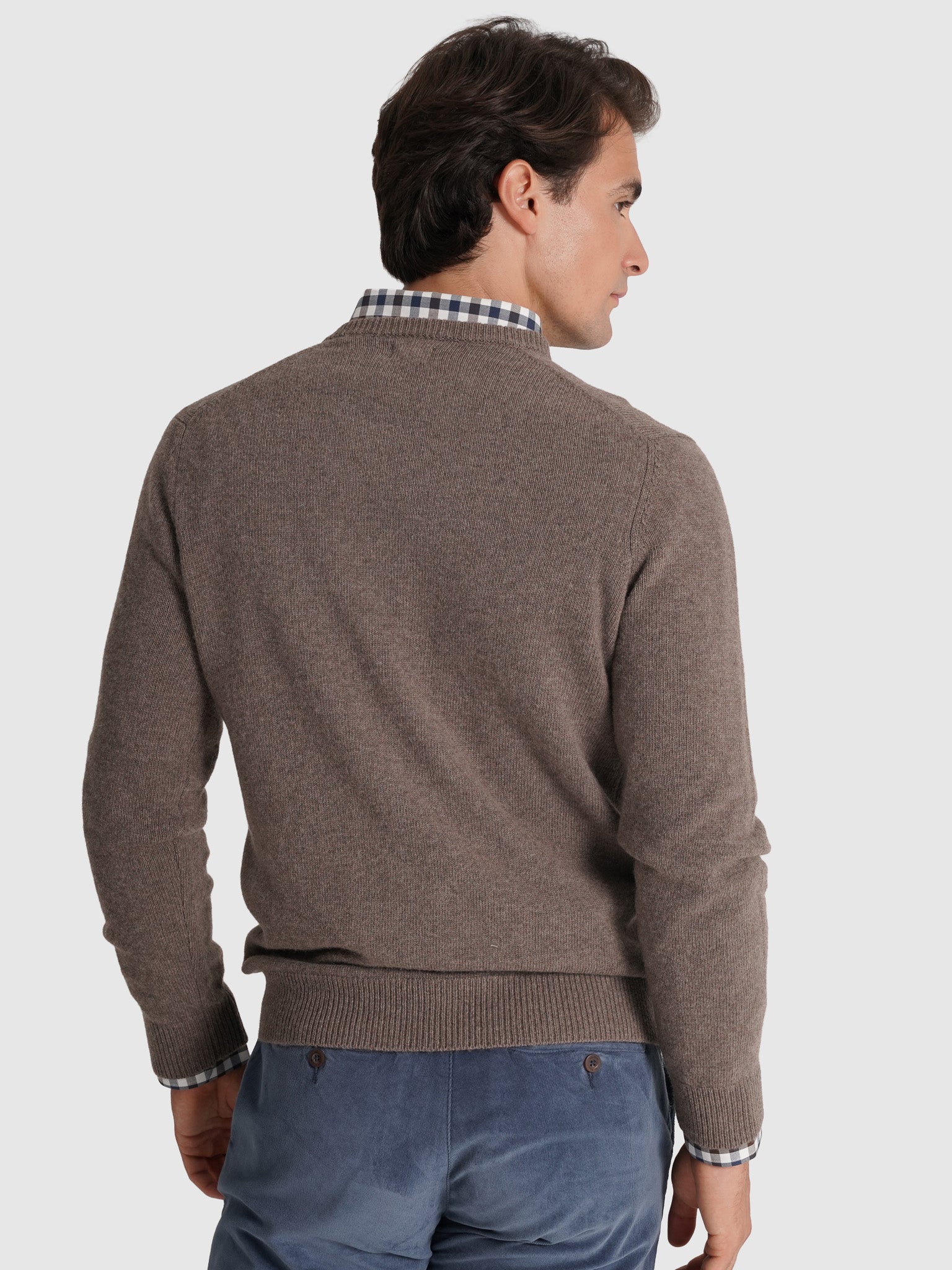 BROWN WOOL PULLOVER LONG SLEEVE REGULAR FIT MR. BLUE