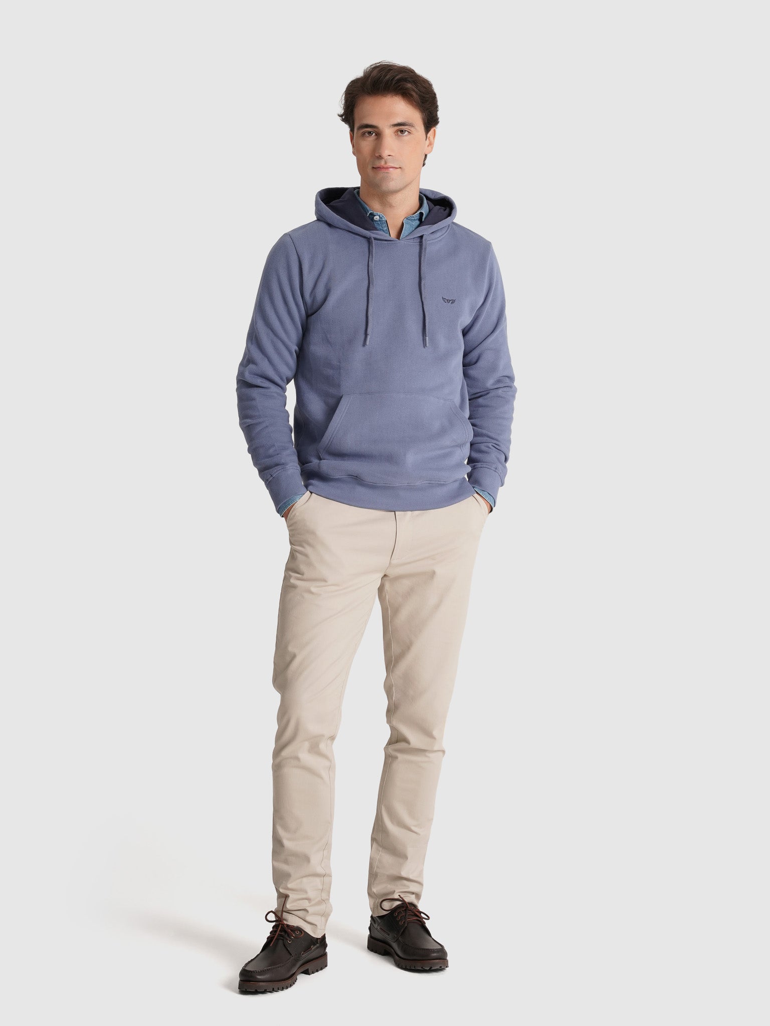 SUDADERA DE ALGODÓN AZUL MANGA LARGA REGULAR FIT MR. AZUL