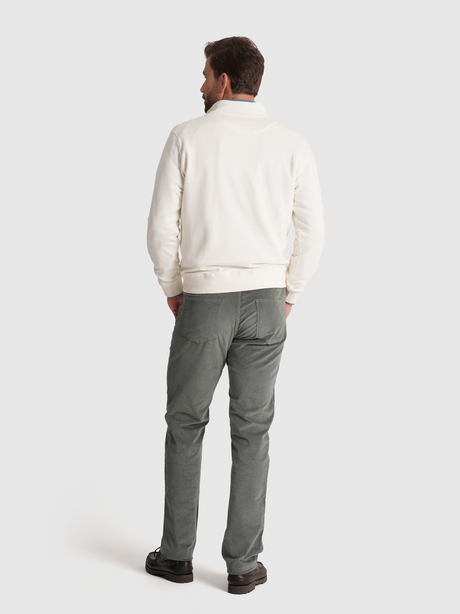 WHITE COTTON HOODIE LONG SLEEVE REGULAR FIT MR. BLUE