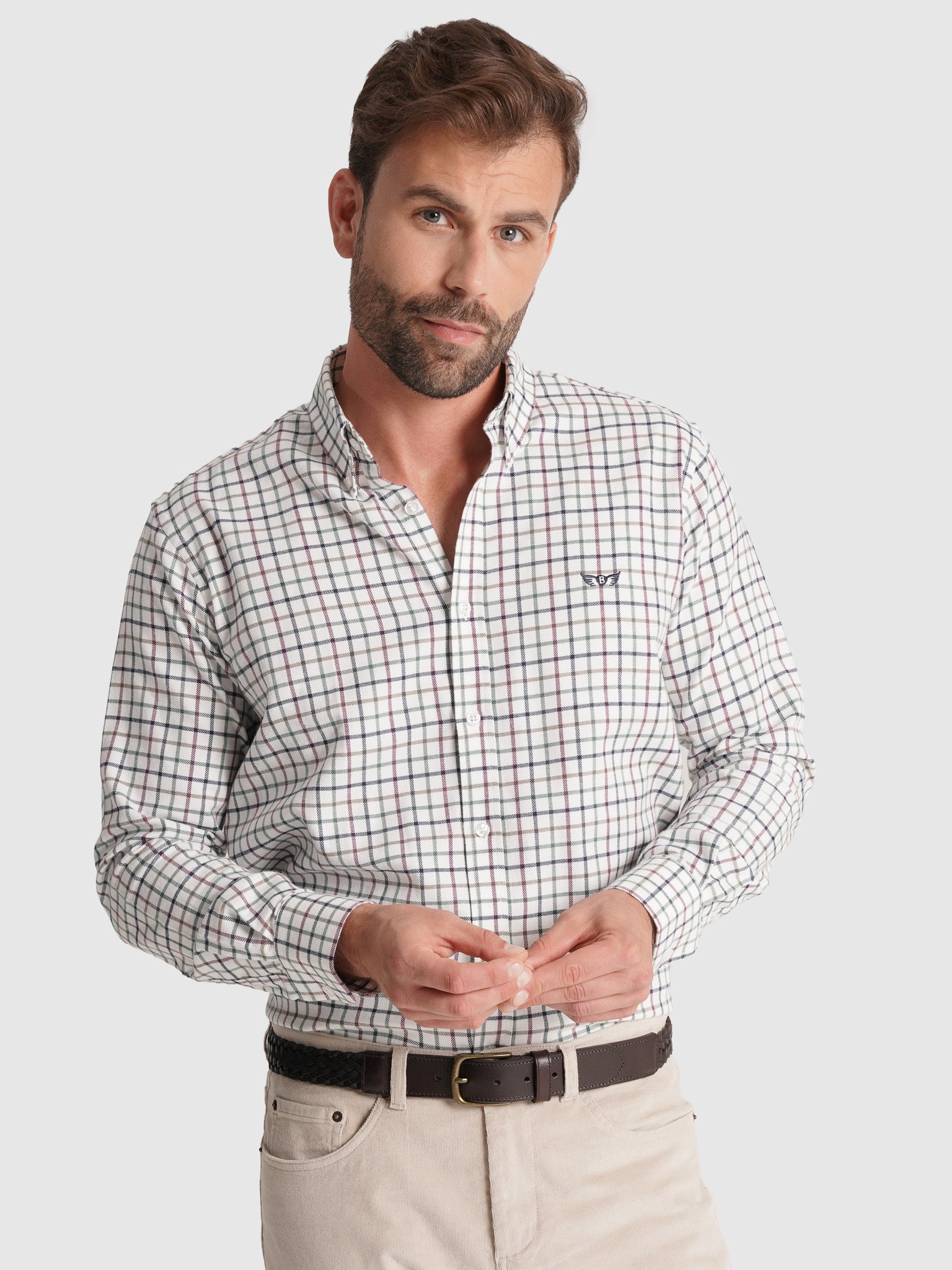 GREEN FLANNEL SHIRT LONG SLEEVE REGULAR FIT MR. BLUE