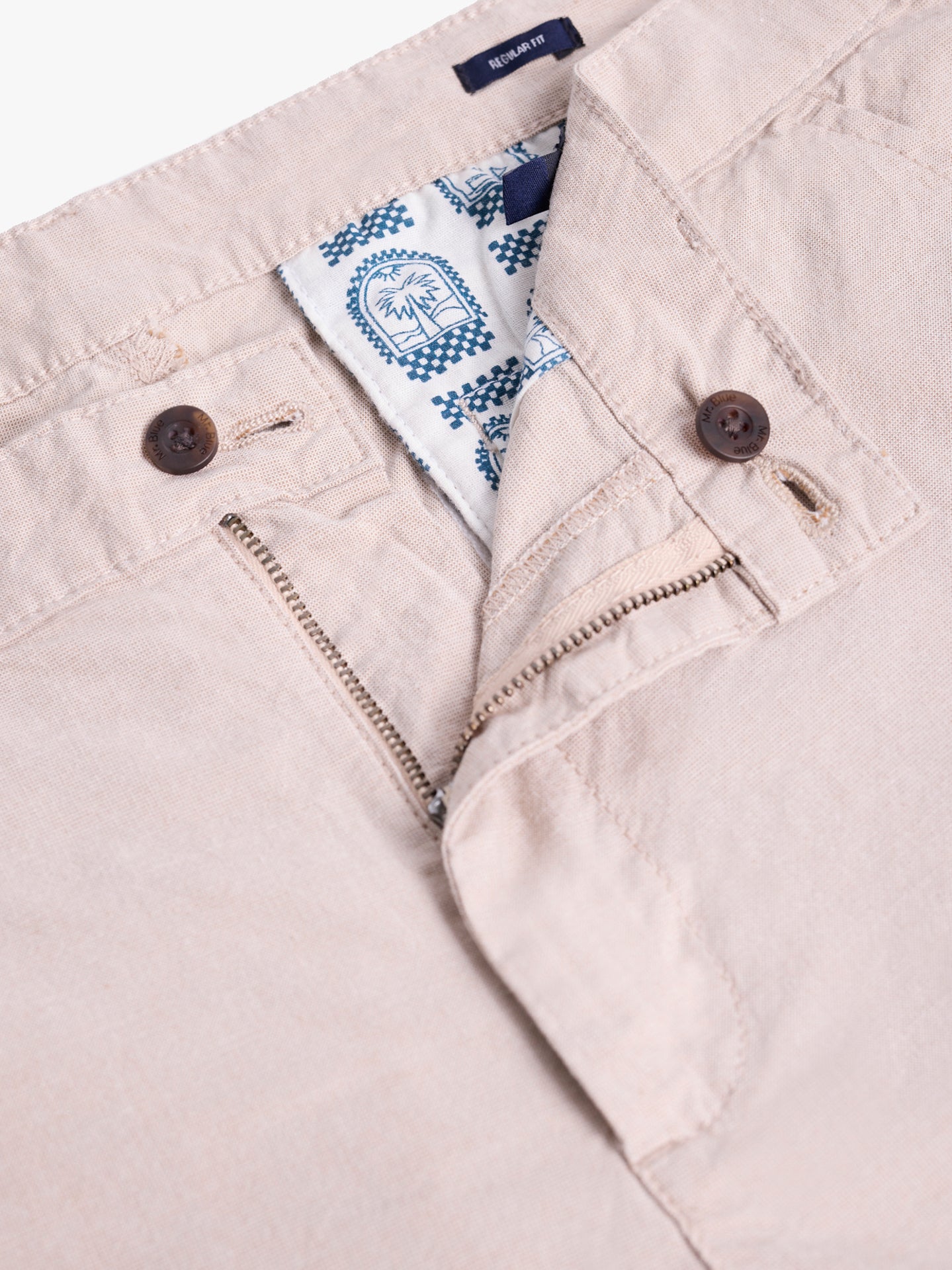 BEIGE COTTON BERMUDA REGULAR FIT MR. BLUE