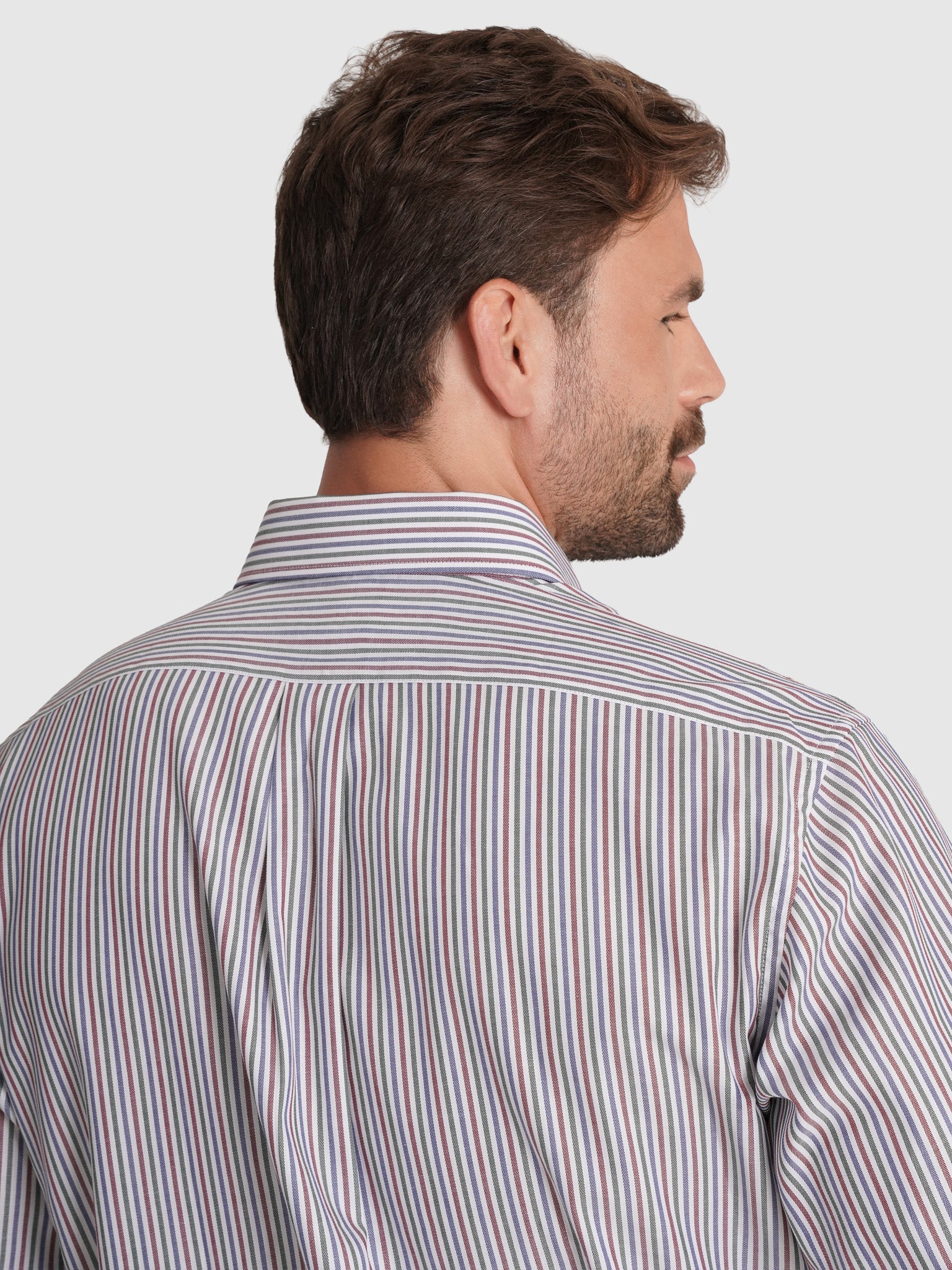 CAMISA ALGODÓN BURDEOS MANGA LARGA REGULAR FIT MR. AZUL