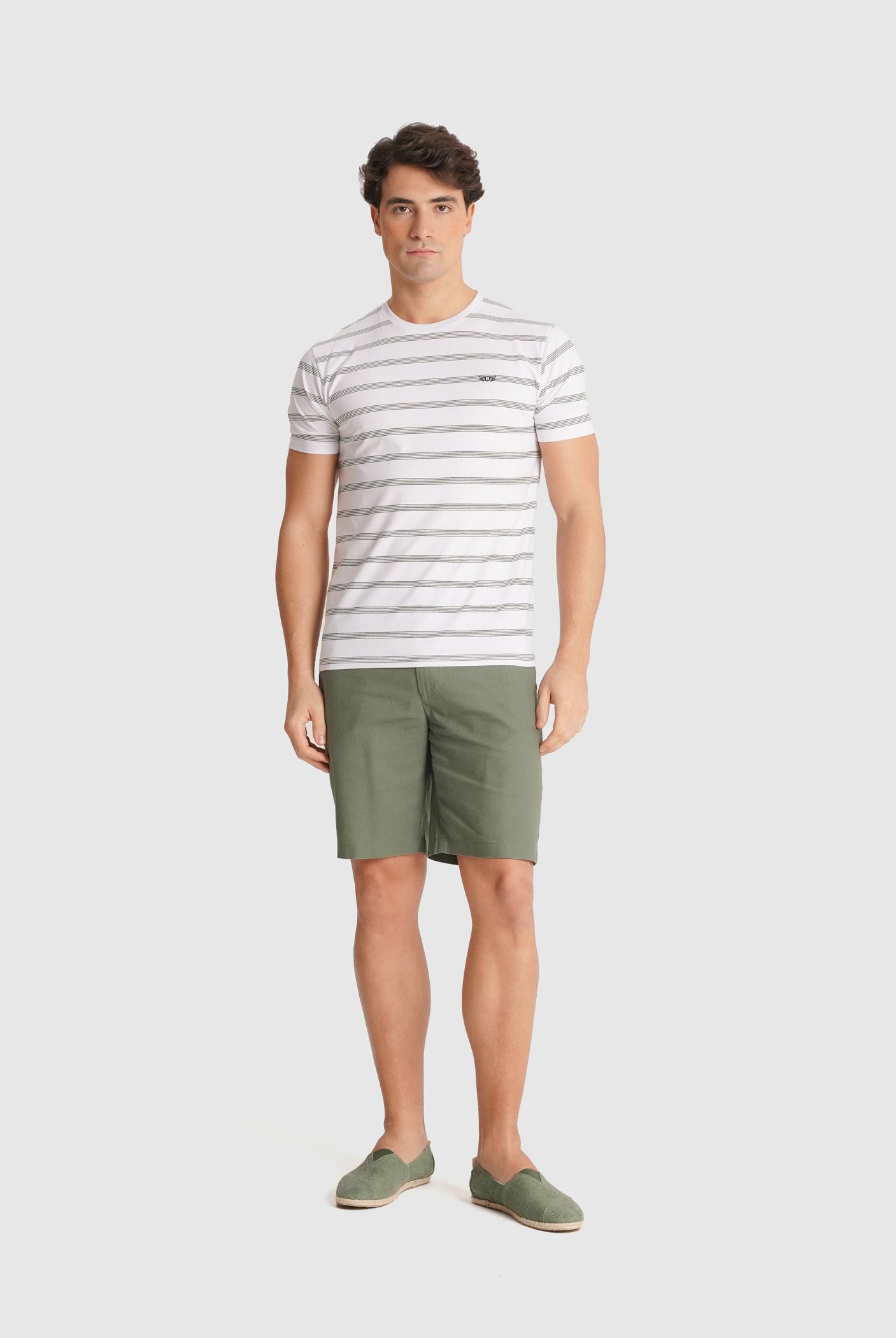 CAMISETA ALGODÓN VERDE MANGA CORTA REGULAR FIT MR. AZUL