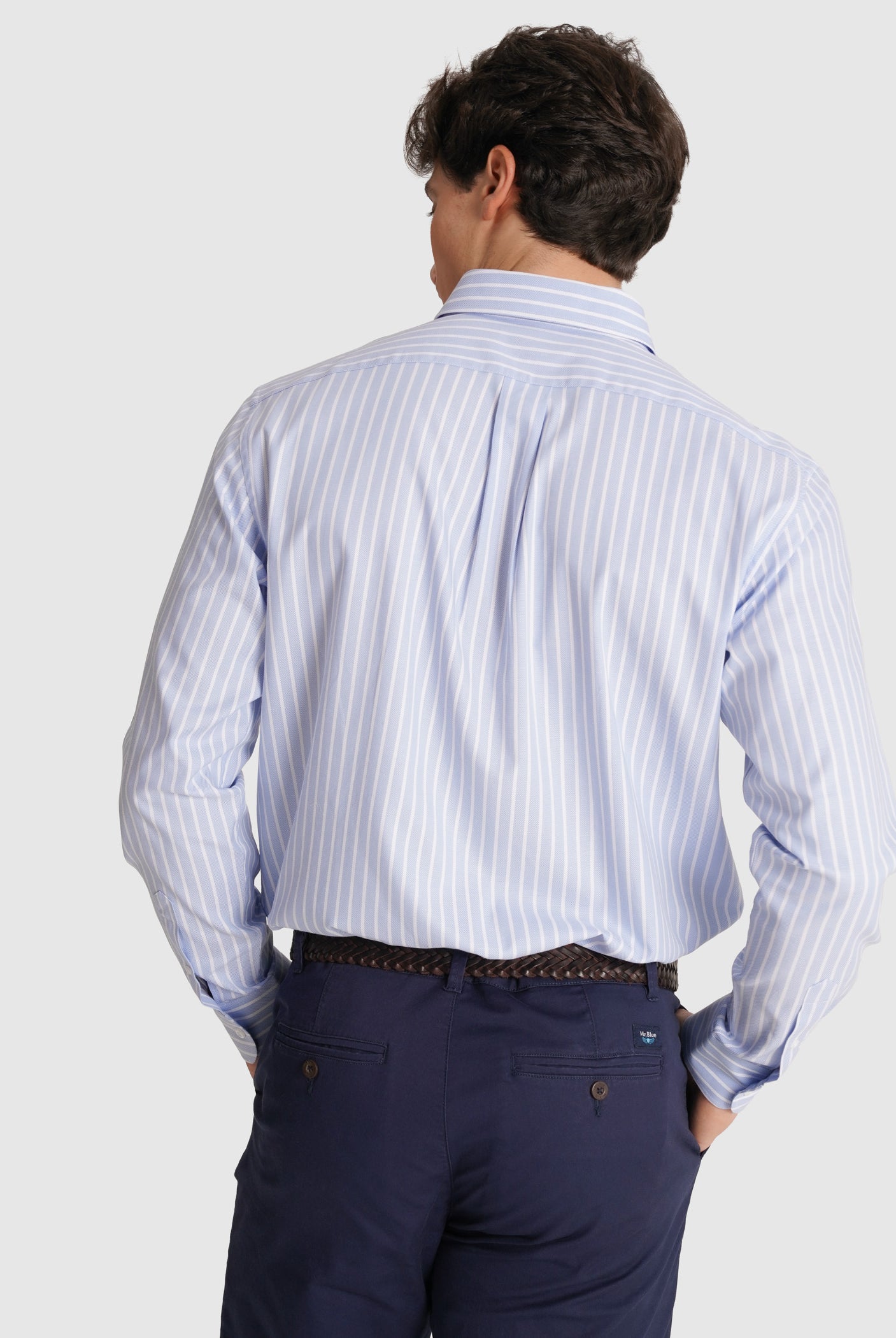 CAMISA ALGODÓN AZUL MANGA LARGA REGULAR FIT MR. AZUL