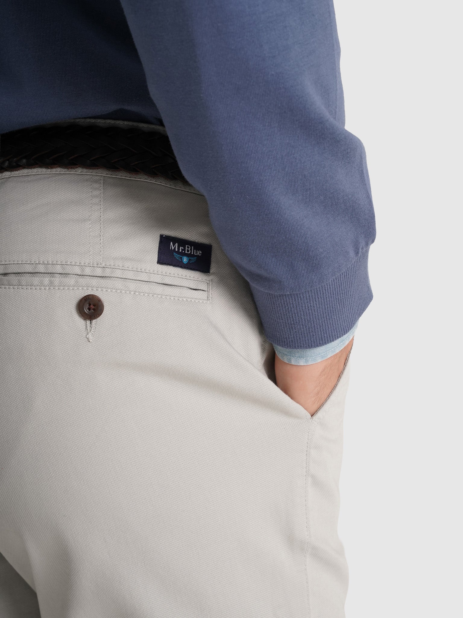 GRAY COTTON SLIM FIT MR. BLUE