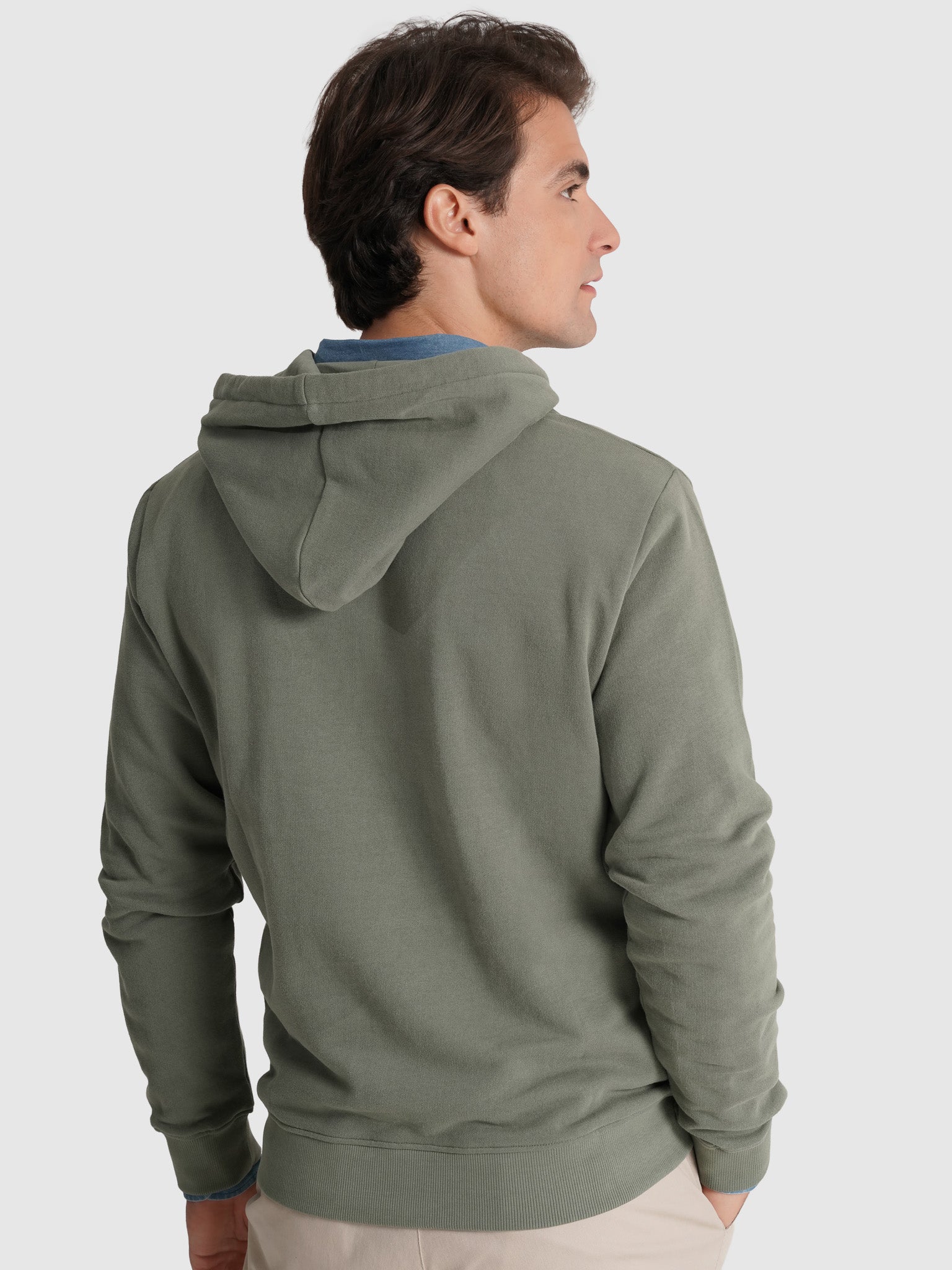 GREEN HOODIE LONG SLEEVE REGULAR FIT MR. BLUE
