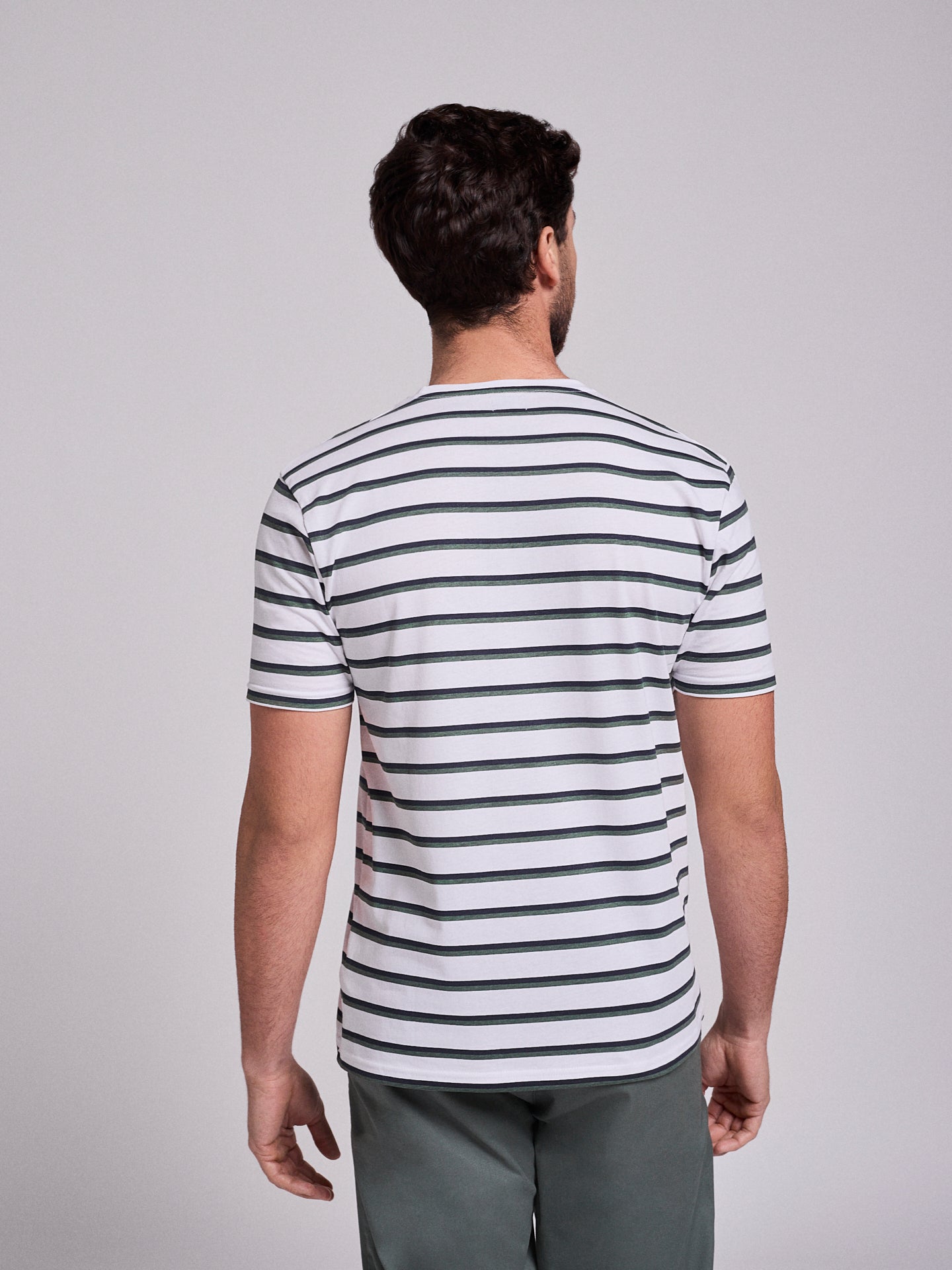 WHITE COTTON T-SHIRT SHORT SLEEVES REGULAR FIT MR. BLUE