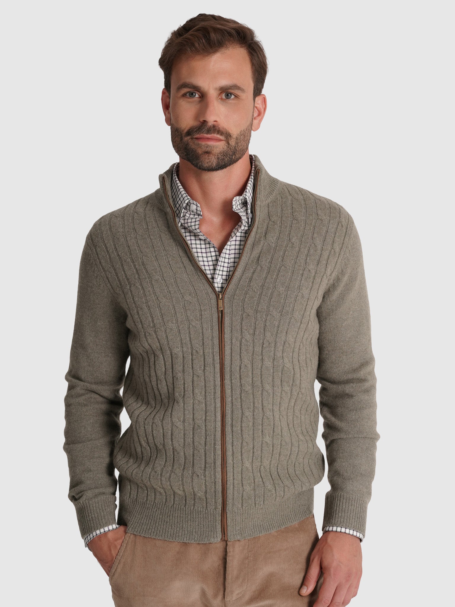 GREEN WOOL PULLOVER WITH REGULAR FIT MR ELBOW PADS. BLUE