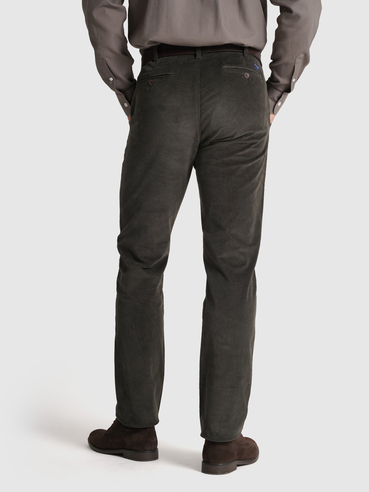 GREEN COTTON TROUSERS CLASSIC FIT MR. BLUE