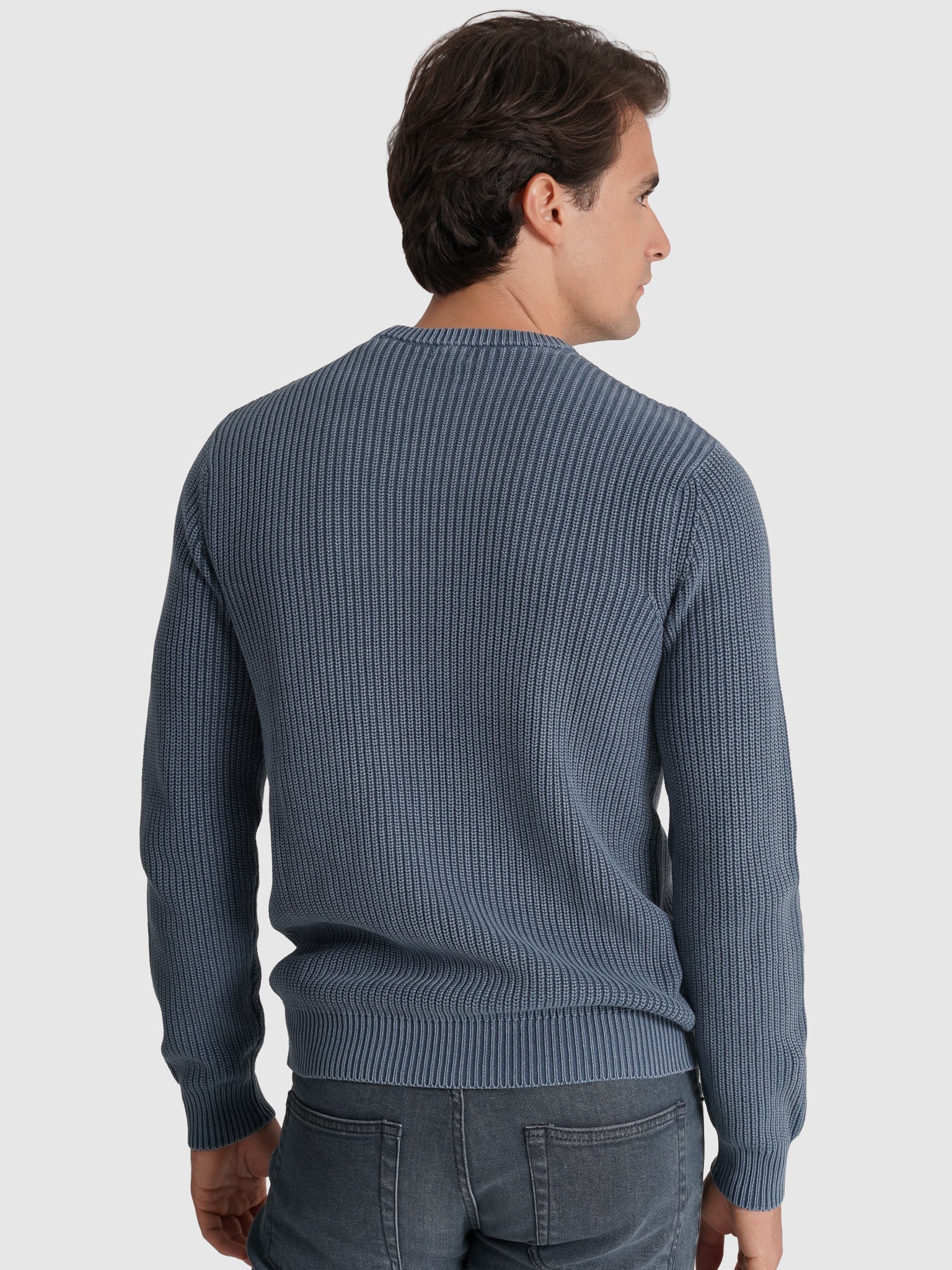 BLUE COTTON PULLOVER LONG SLEEVE REGULAR FIT MR. BLUE
