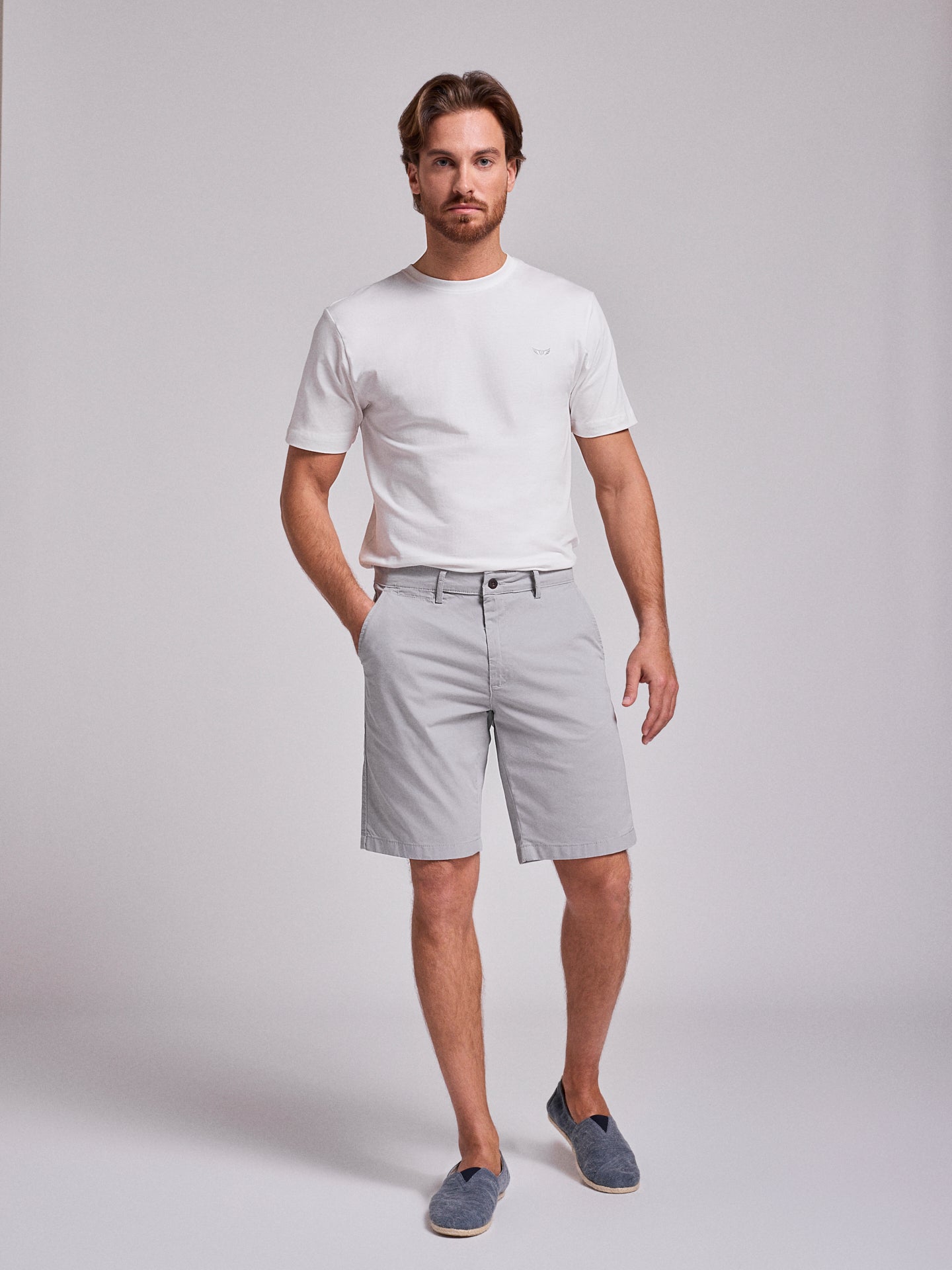 GRAY COTTON BERMUDA REGULAR FIT MR. BLUE