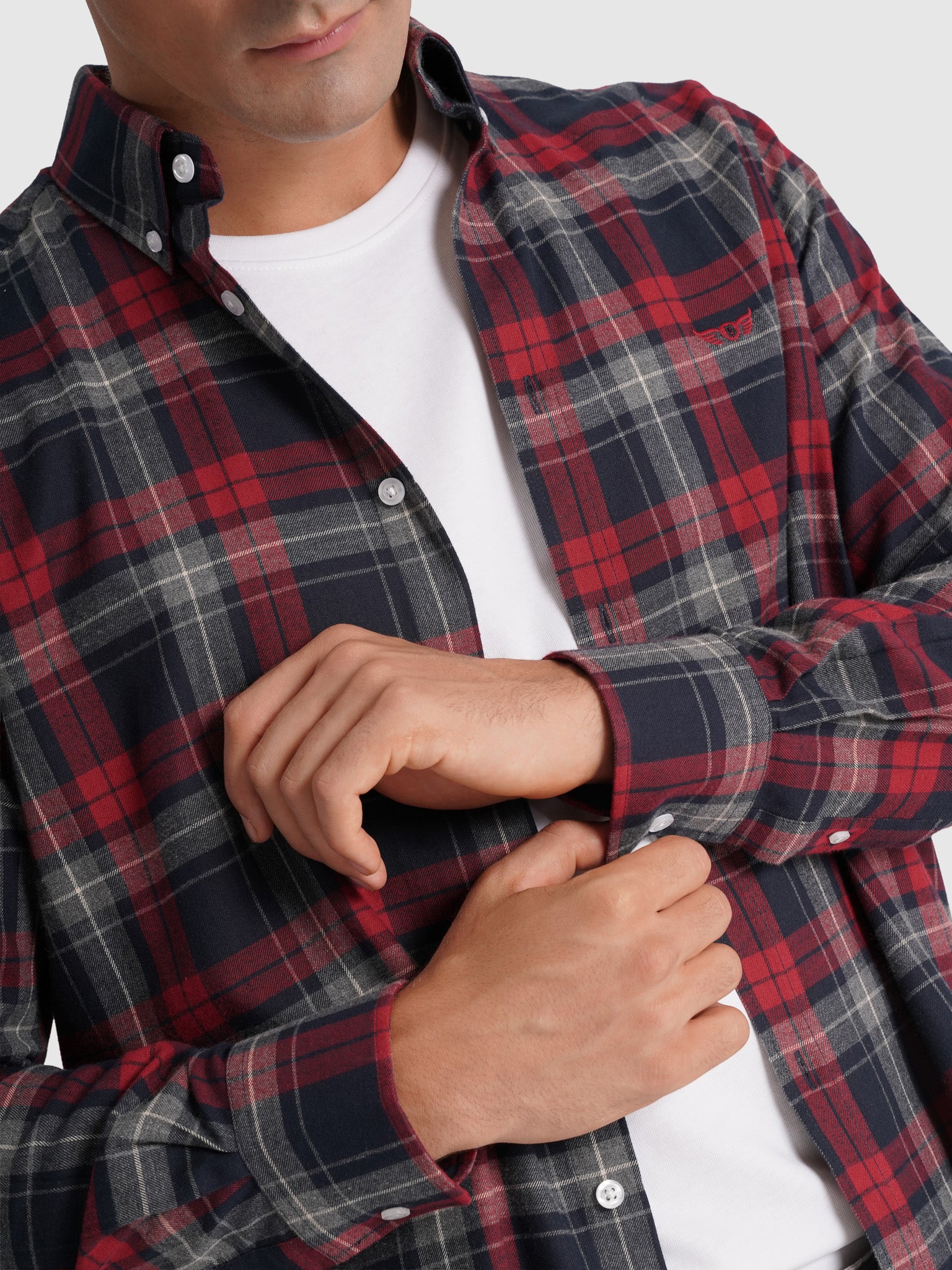 BLUE FLANNEL SHIRT LONG SLEEVE REGULAR FIT MR. BLUE