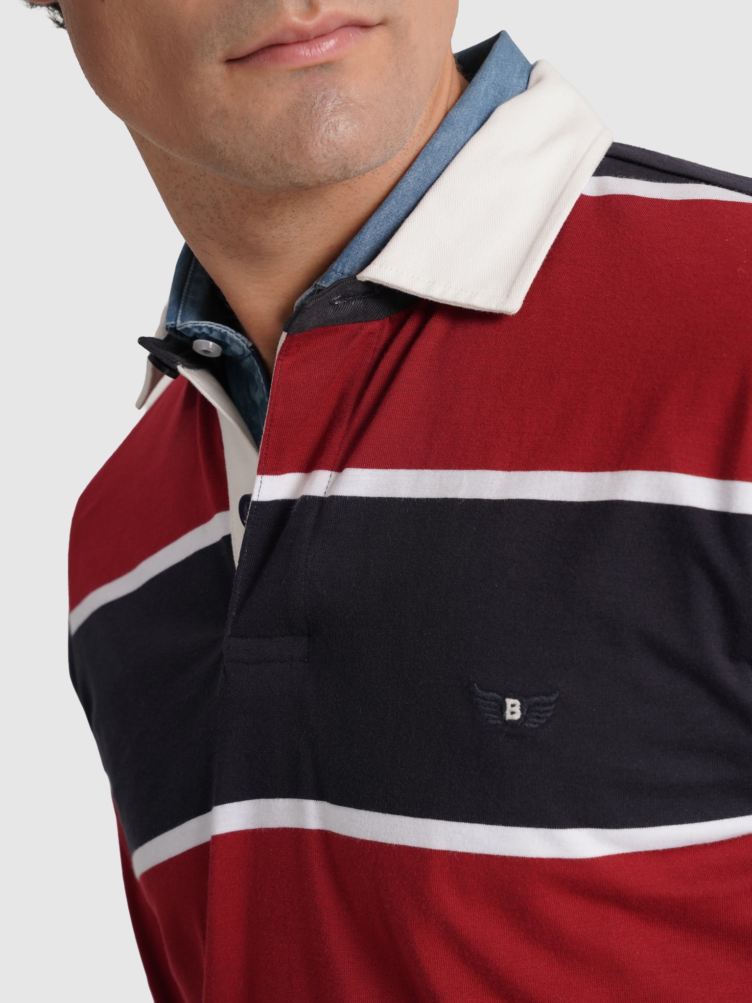 RUGBY BLUE COTTON LONG SLEEVE REGULAR FIT MR. BLUE