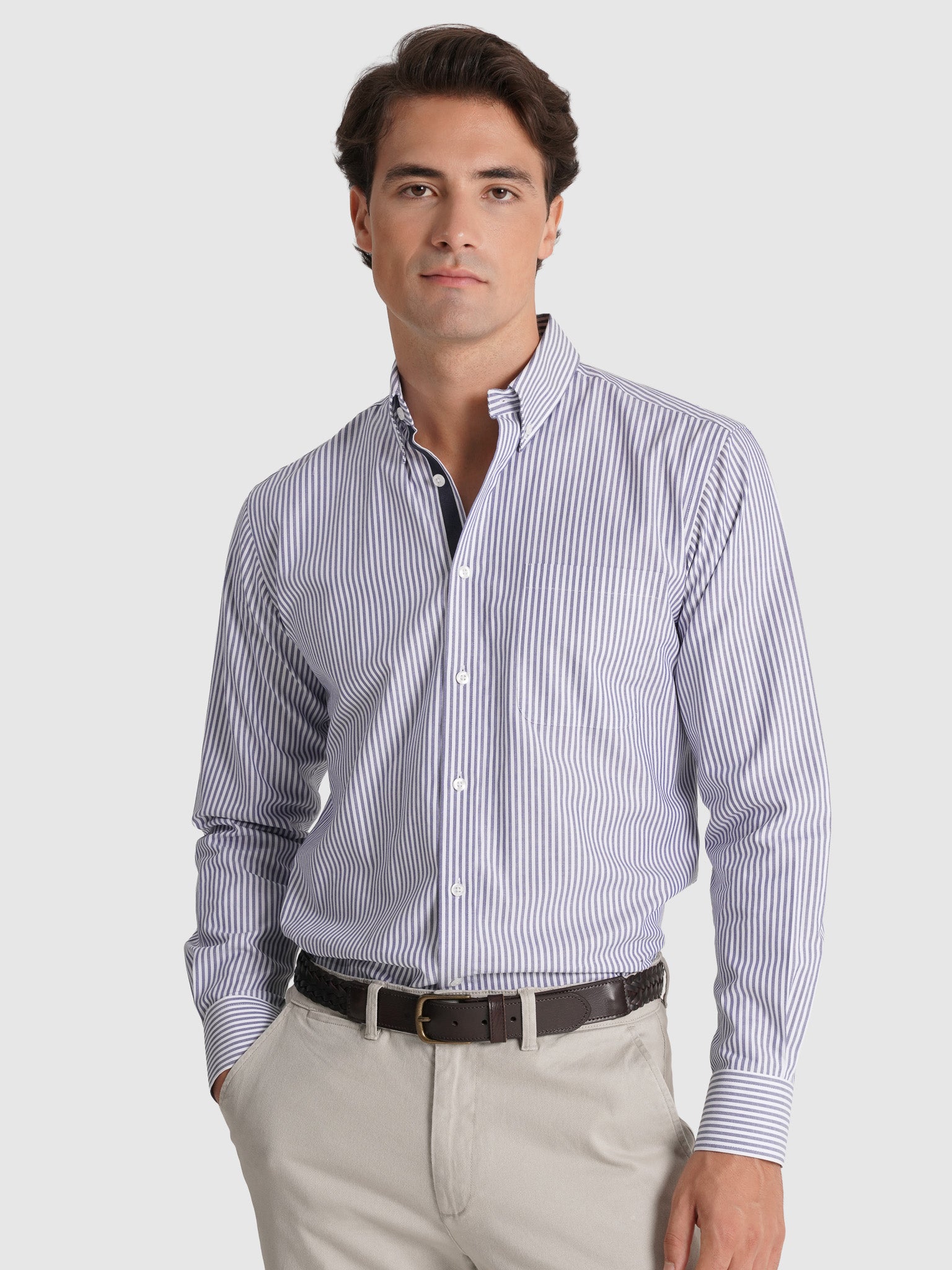 BLUE COTTON SHIRT LONG SLEEVE REGULAR FIT MR. BLUE