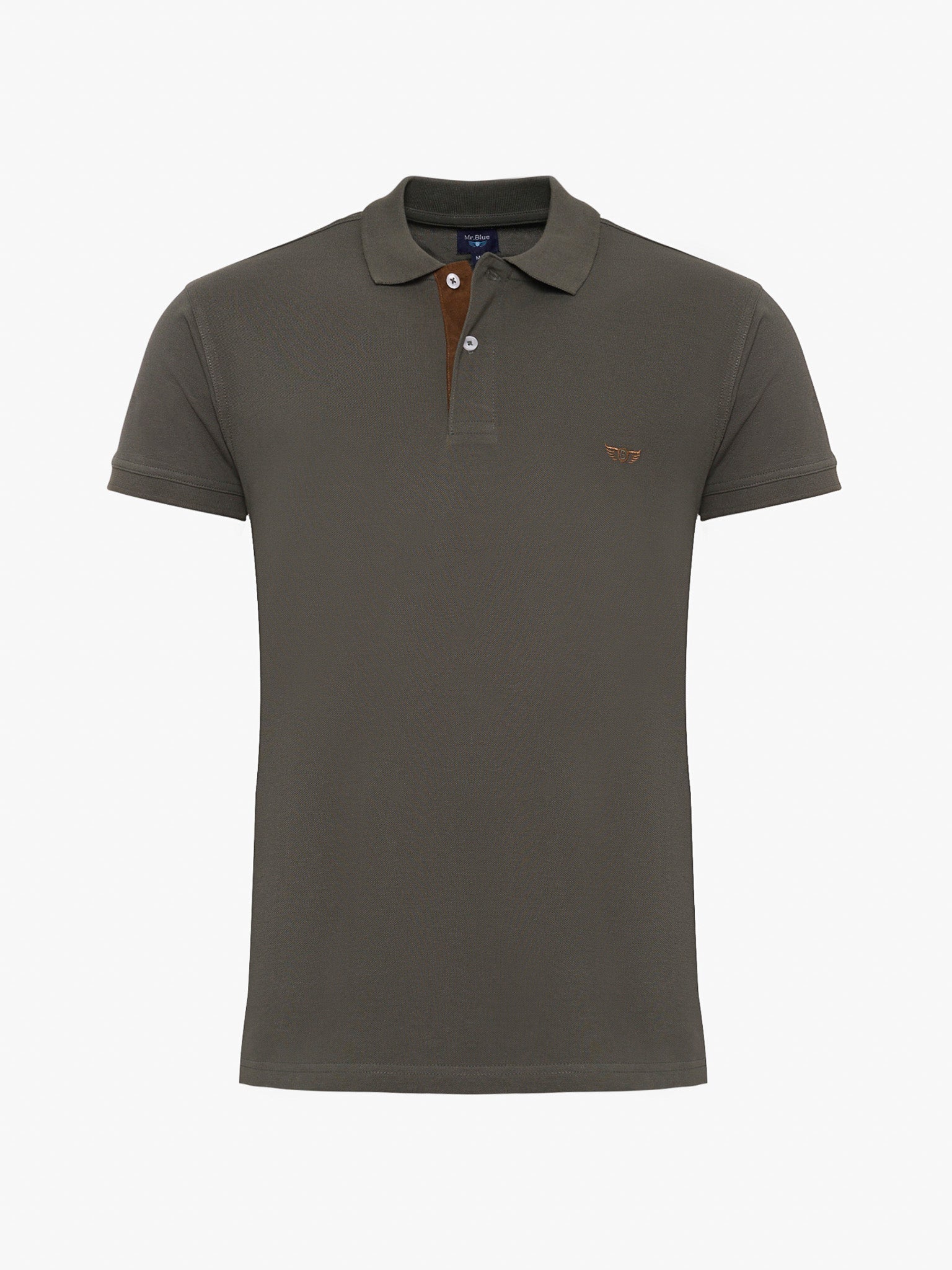 GREEN COTTON POLO SHORT SLEEVE REGULAR FIT MR. BLUE