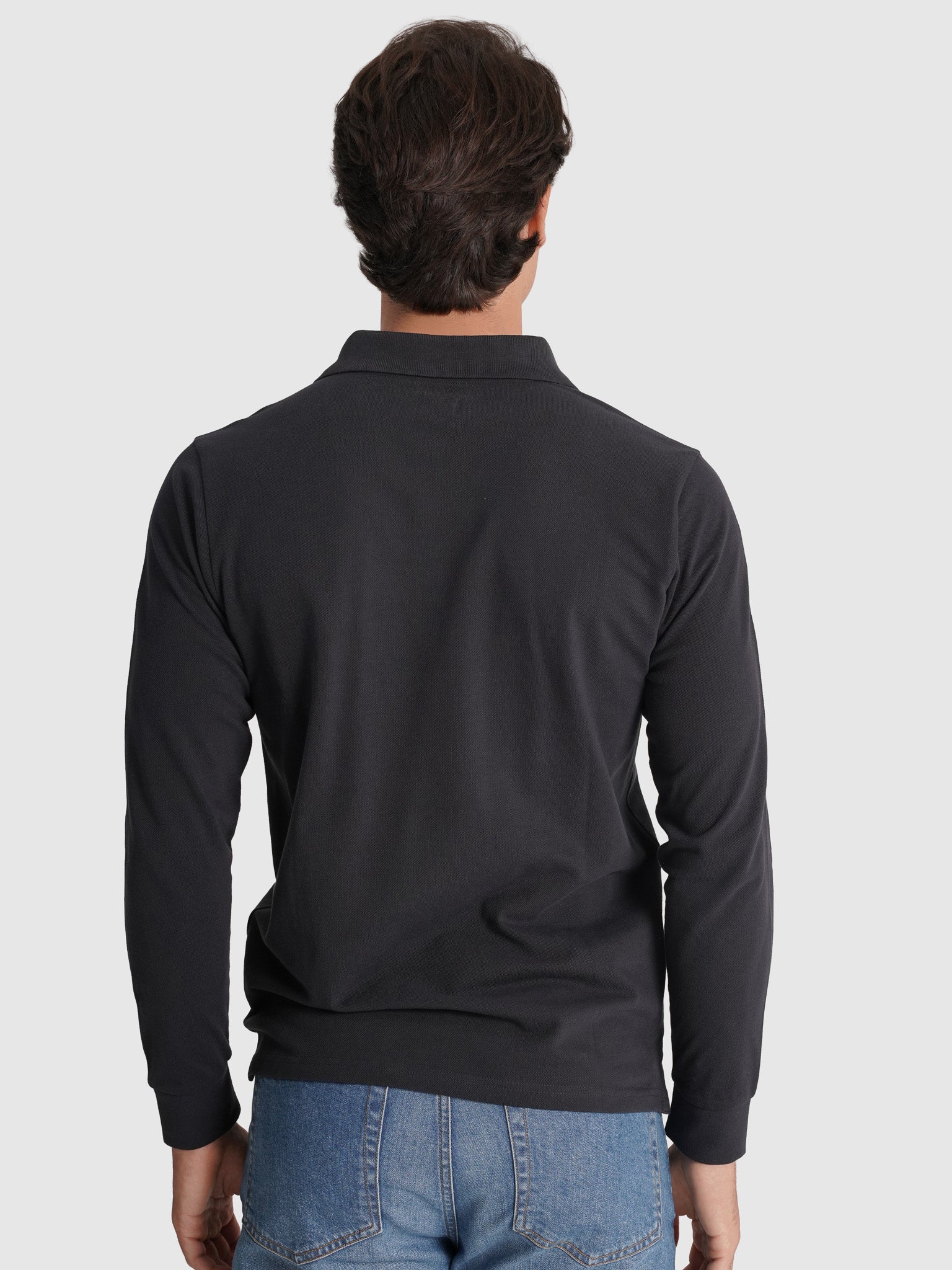 BLUE COTTON POLO LONG SLEEVE REGULAR FIT MR. BLUE