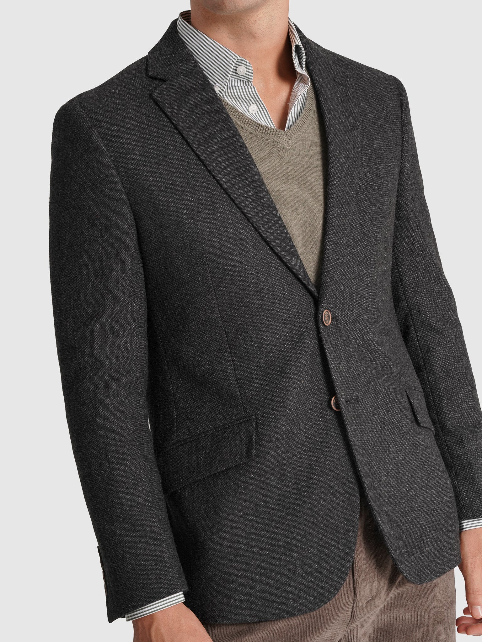 REGULAR FIT GRAY BLAZER MR. BLUE