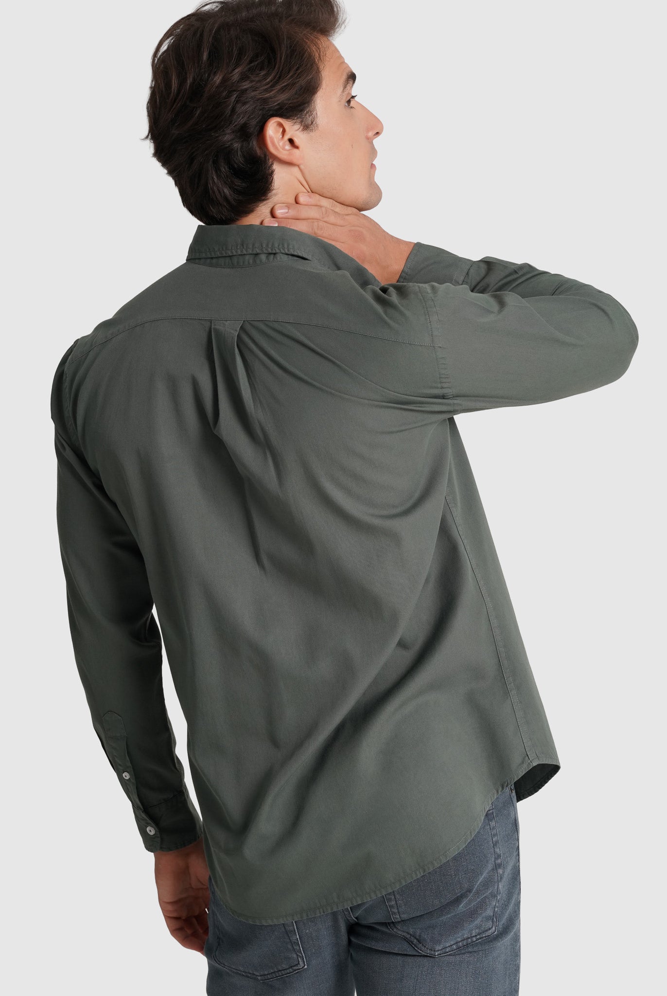 Camisa Algodão Verde Manga Comprida Regular Fit Mr. Blue