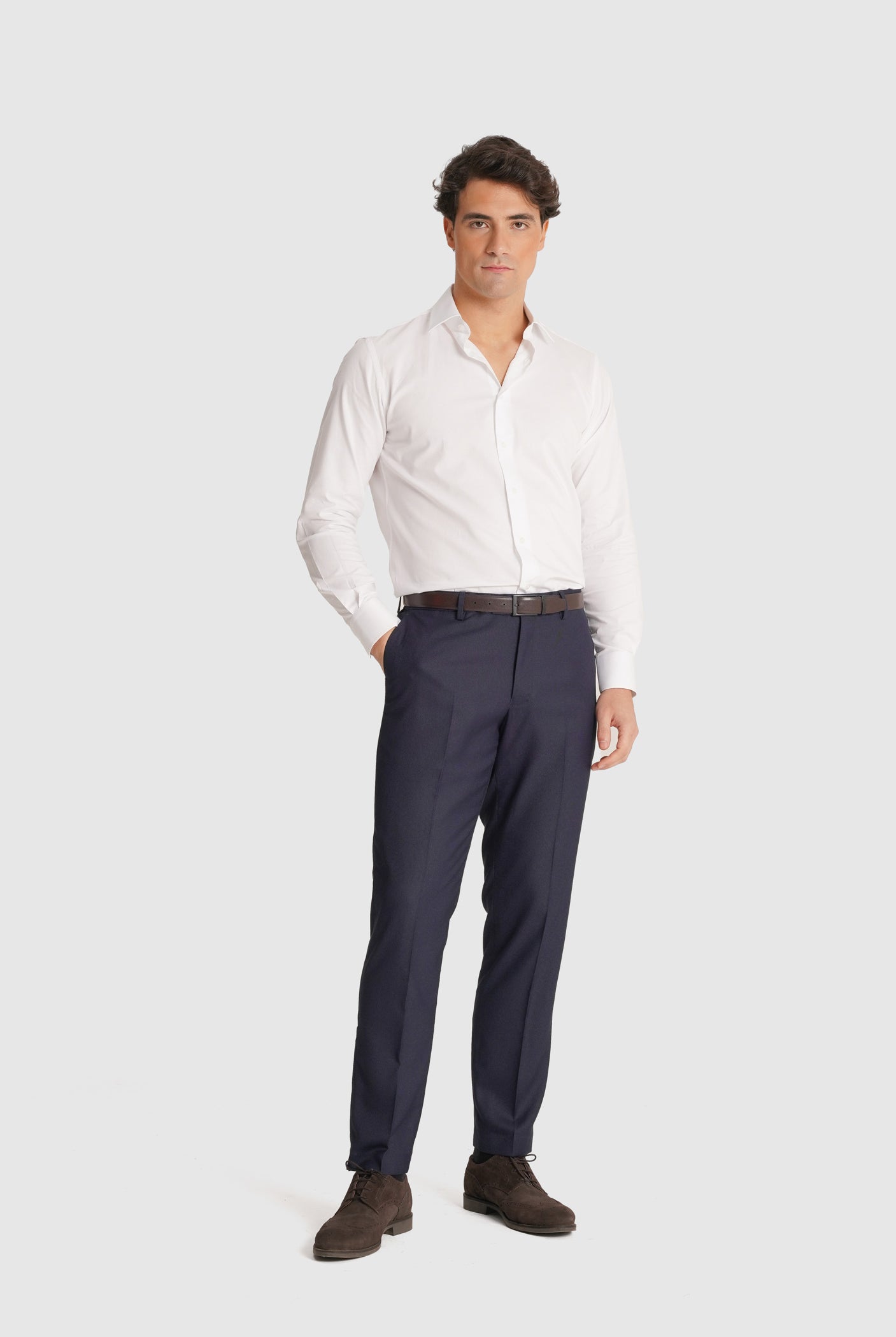 CAMISA SARGA BLANCA MANGA LARGA CLASSIC FIT MR. AZUL
