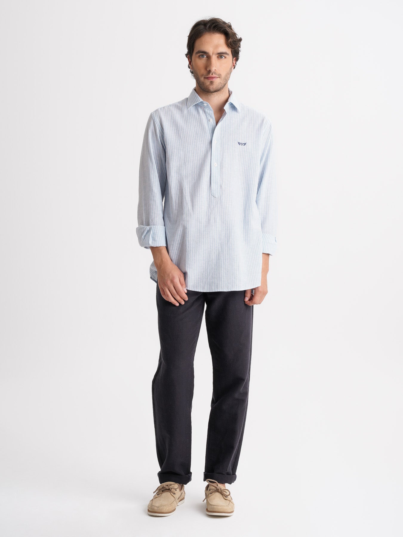 Regular Fit Blue Linen Shirt Mr. Blue