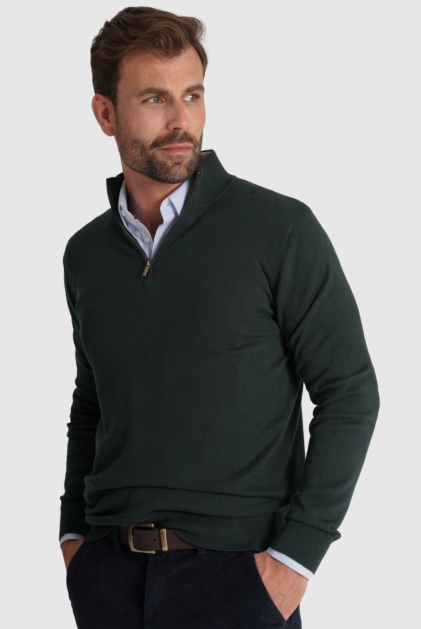 Pullover Caxemira Verde Manga Comprida Regular Fit Mr. Blue