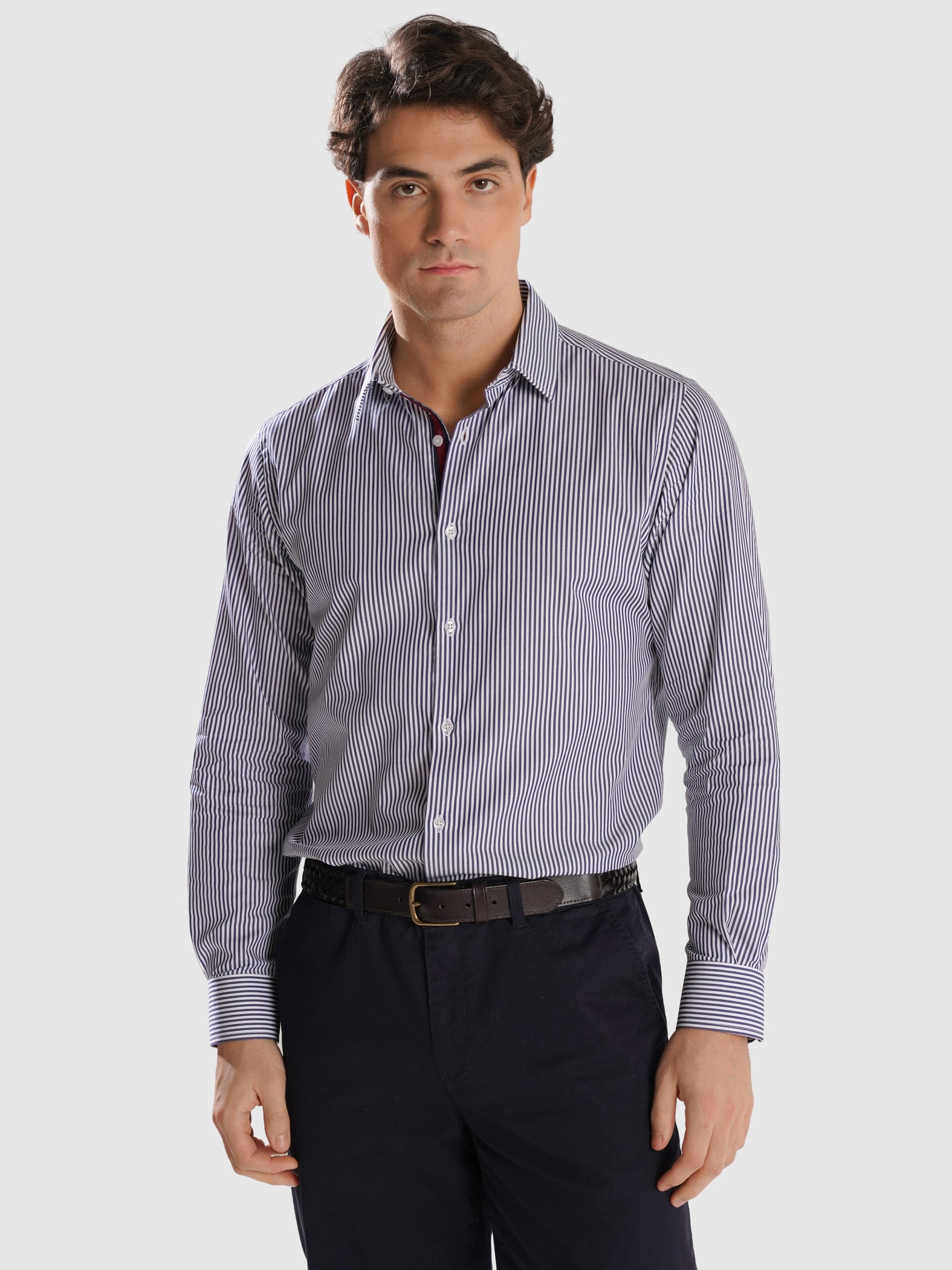 BLUE TWILL SHIRT LONG SLEEVE SLIM FIT MR. BLUE