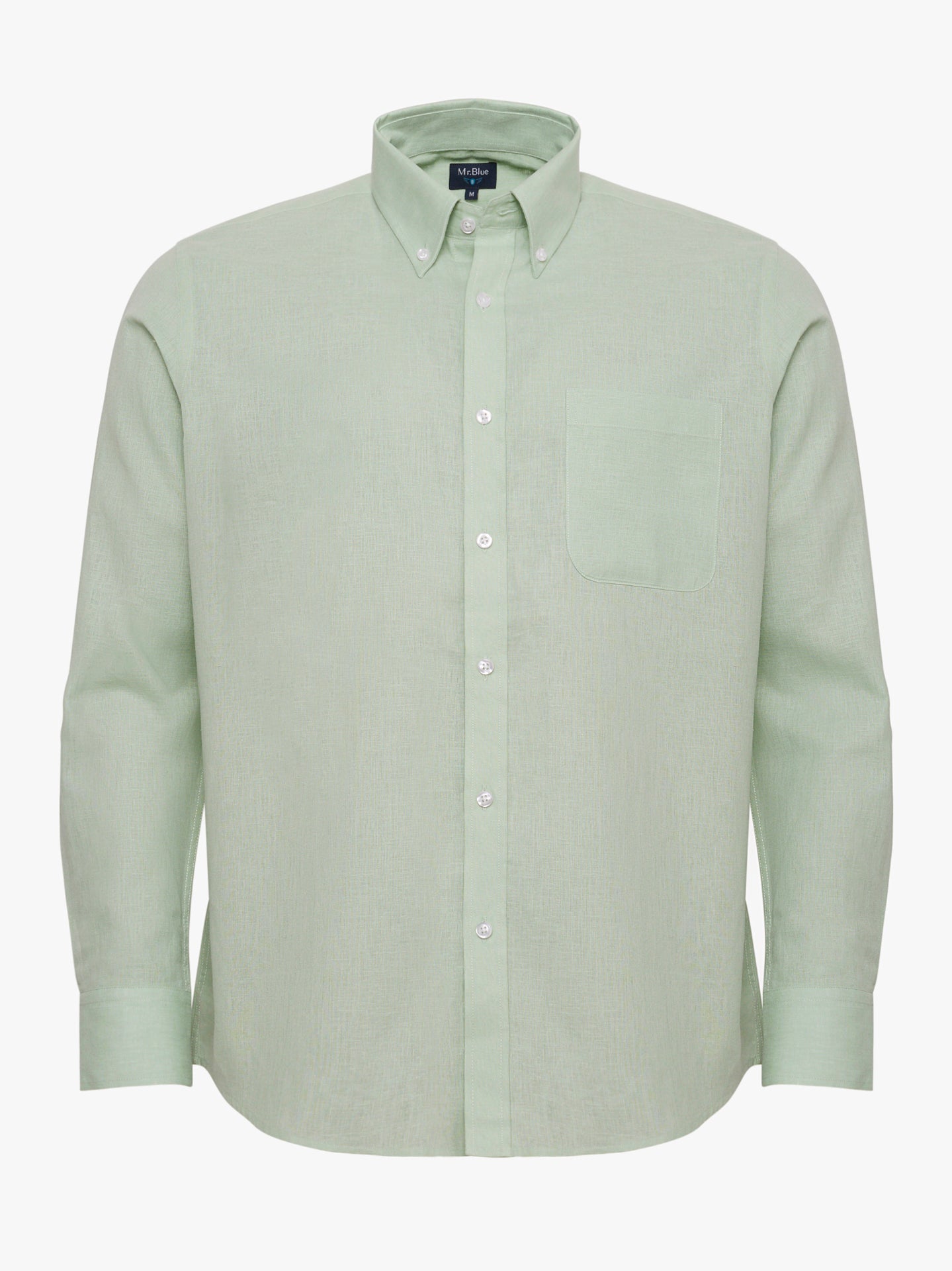 GREEN LINEN SHIRT LONG SLEEVE REGULAR FIT MR. BLUE