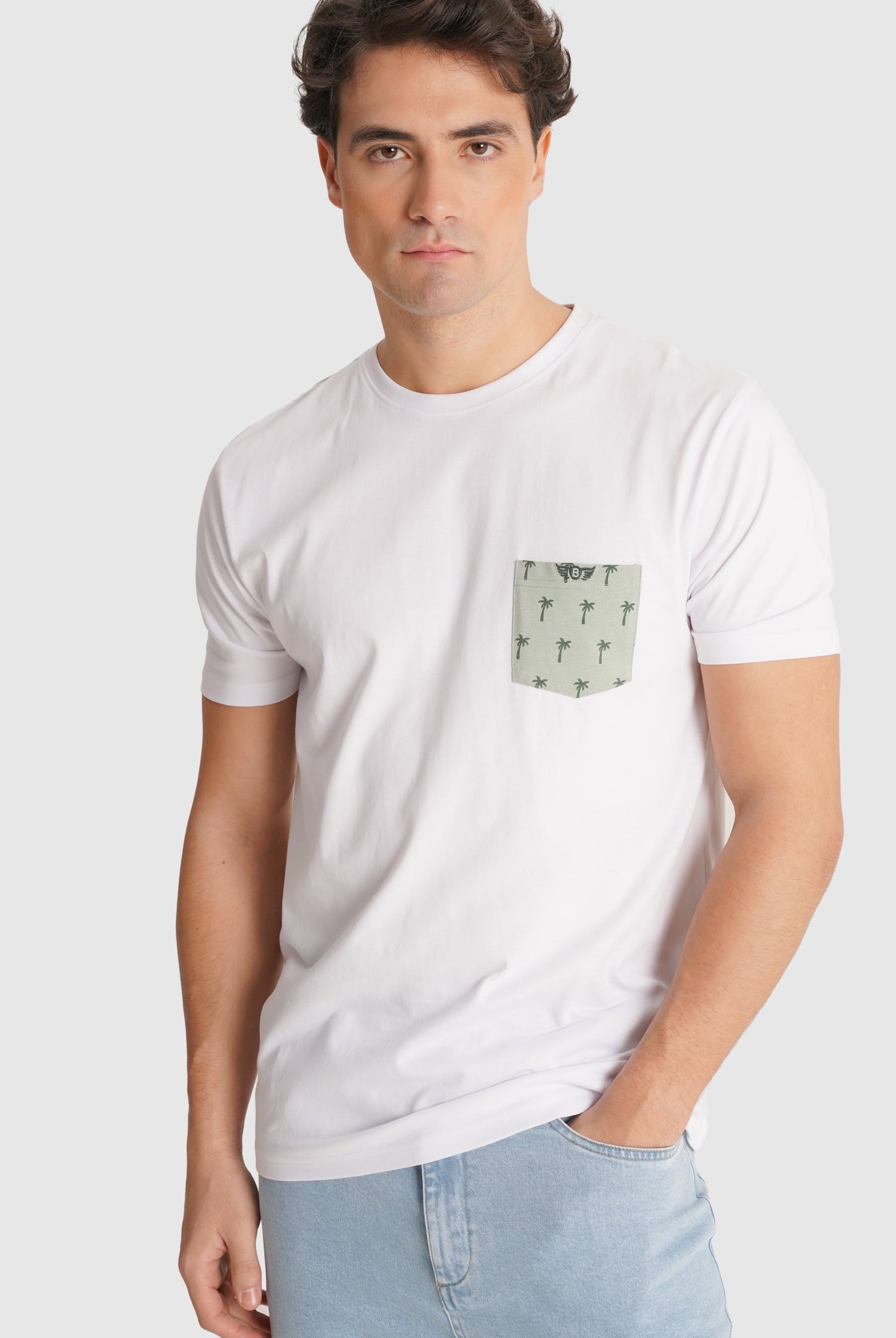 CAMISETA BLANCA MANGA CORTA REGULAR FIT MR. AZUL