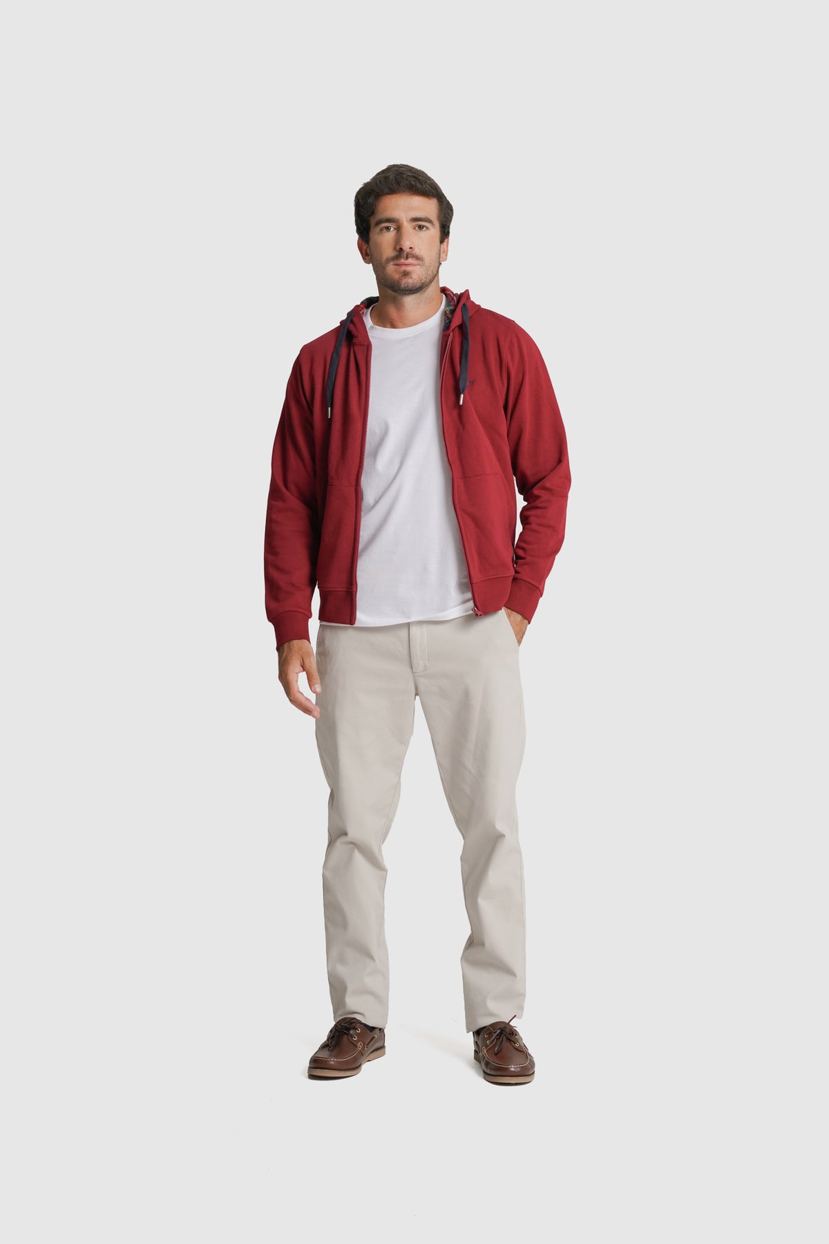 HOODIE ALGODÃO REGULAR FIT BORDEAUX LISO MR. BLUE