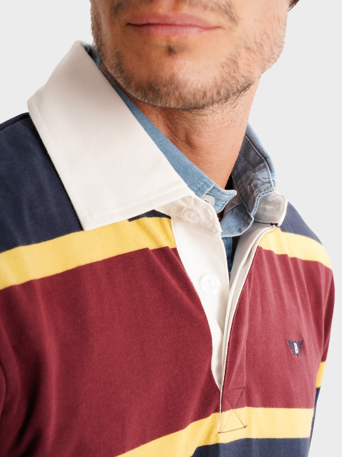 RUGBY BLUE COTTON LONG SLEEVE REGULAR FIT MR. BLUE