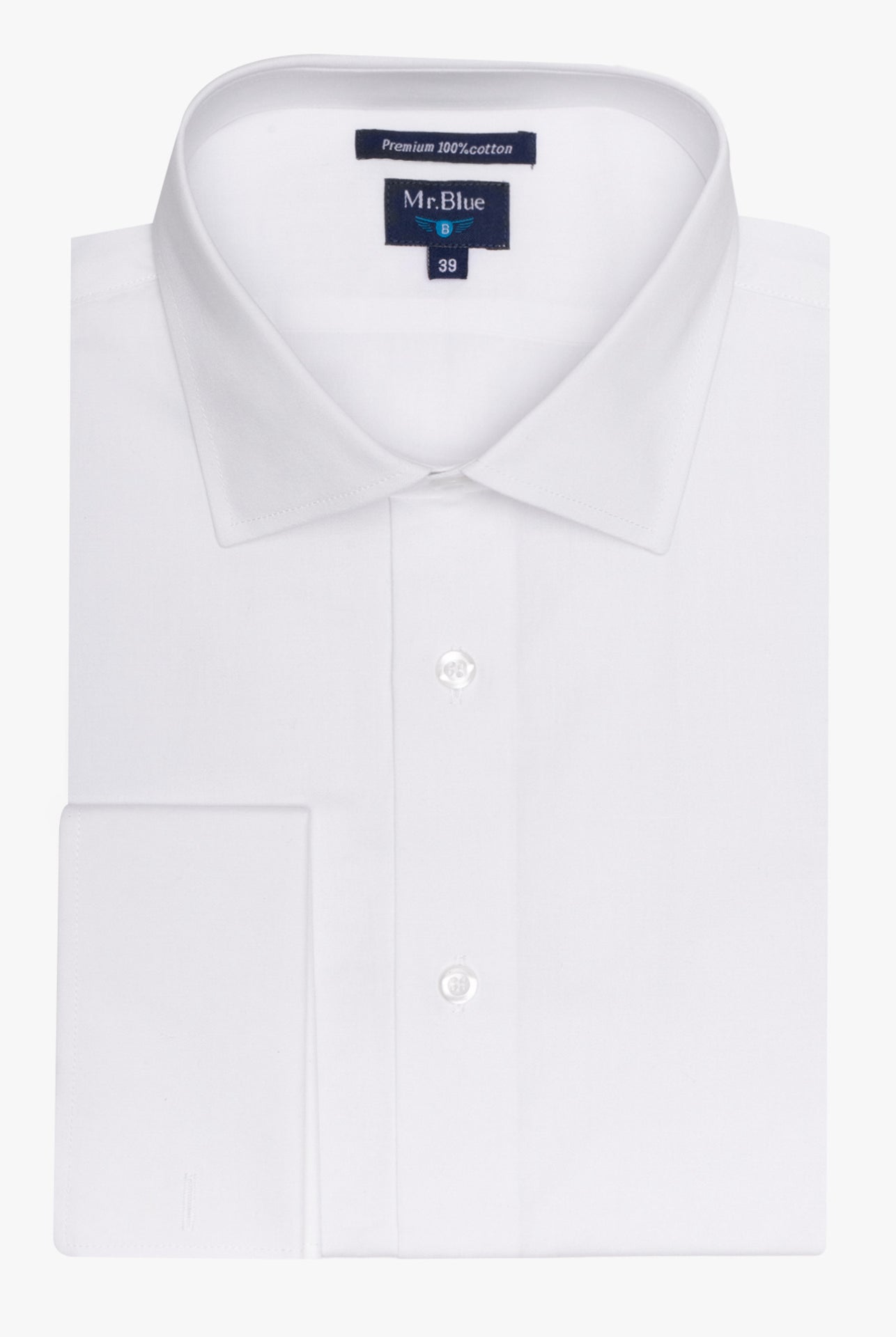 CAMISA POPELINA BLANCA MANGA LARGA CLASSIC FIT MR. AZUL