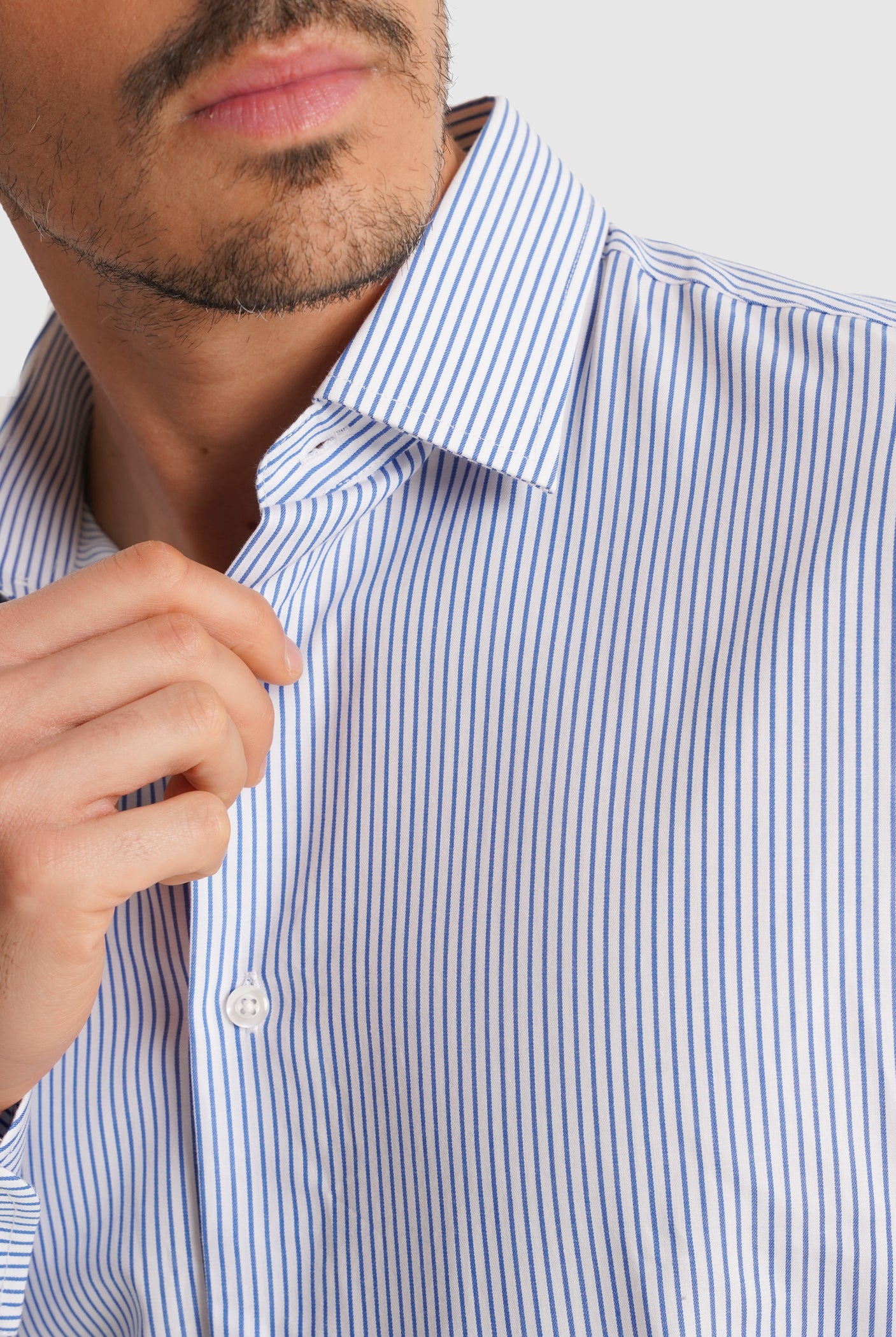CAMISA SARGA AZUL MANGA LARGA CLASSIC FIT MR. AZUL