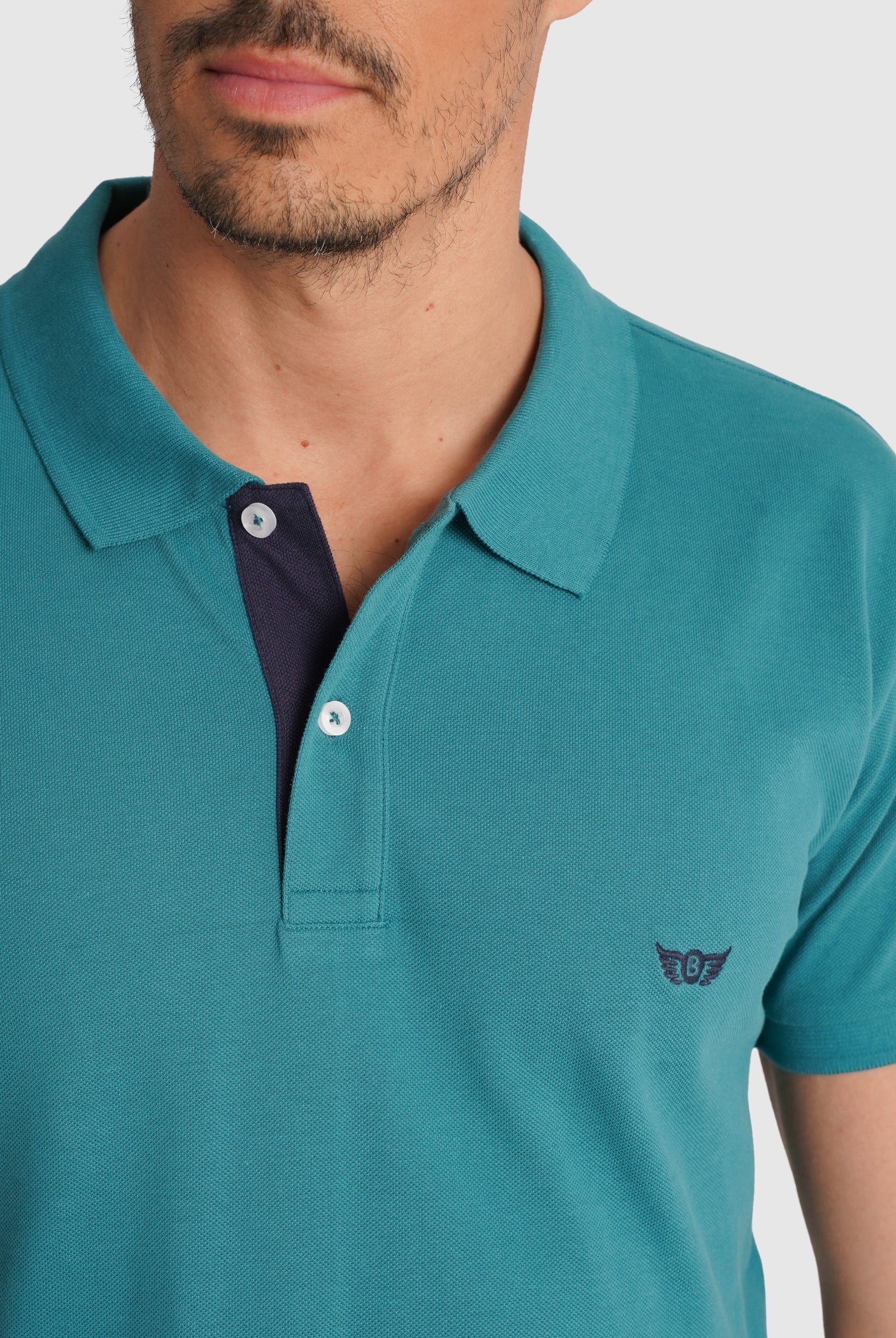 POLO PIQUET VERDE MANGA CORTA REGULAR FIT MR. AZUL