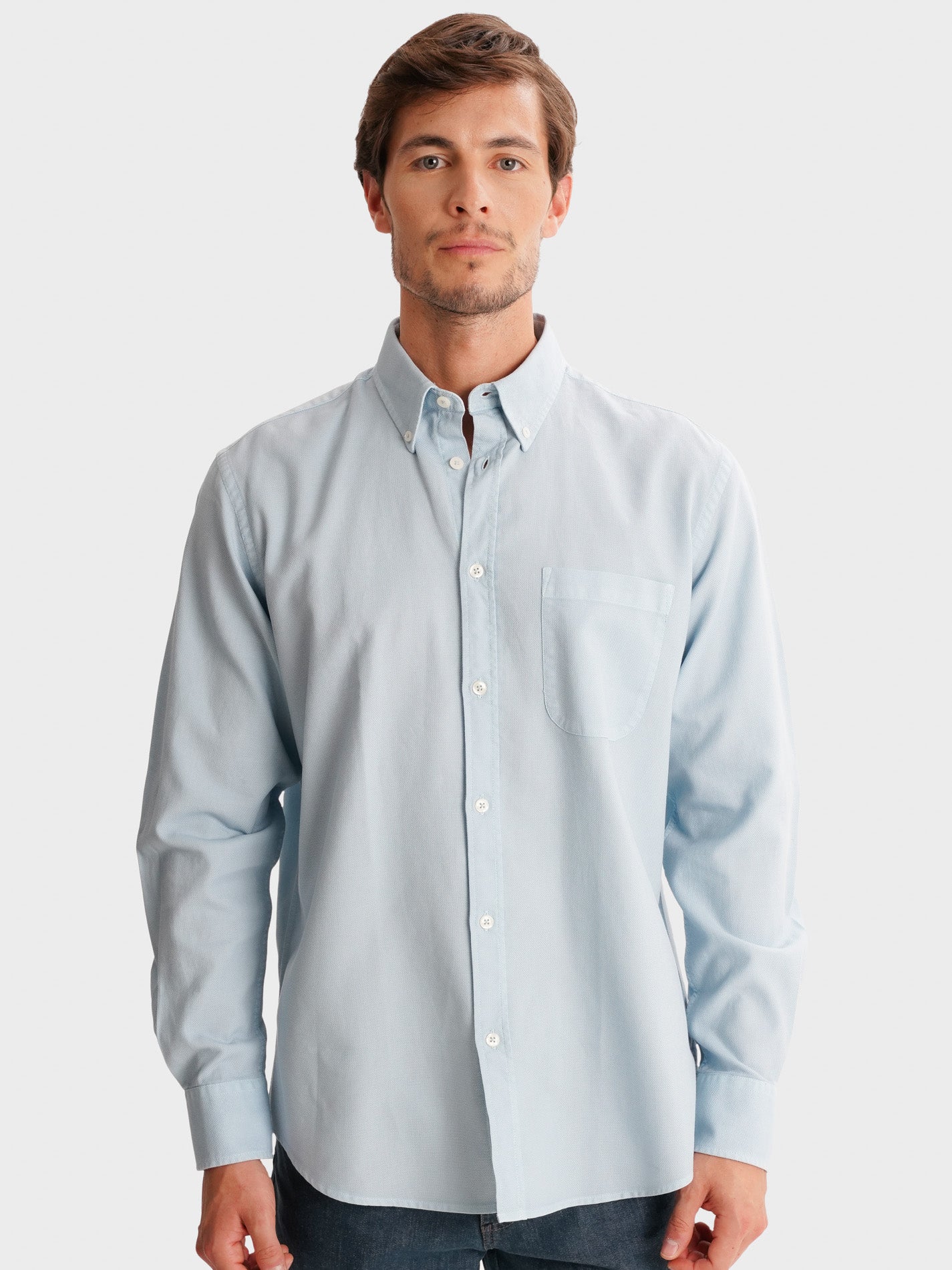 BLUE REGULAR FIT MR SHIRT. BLUE