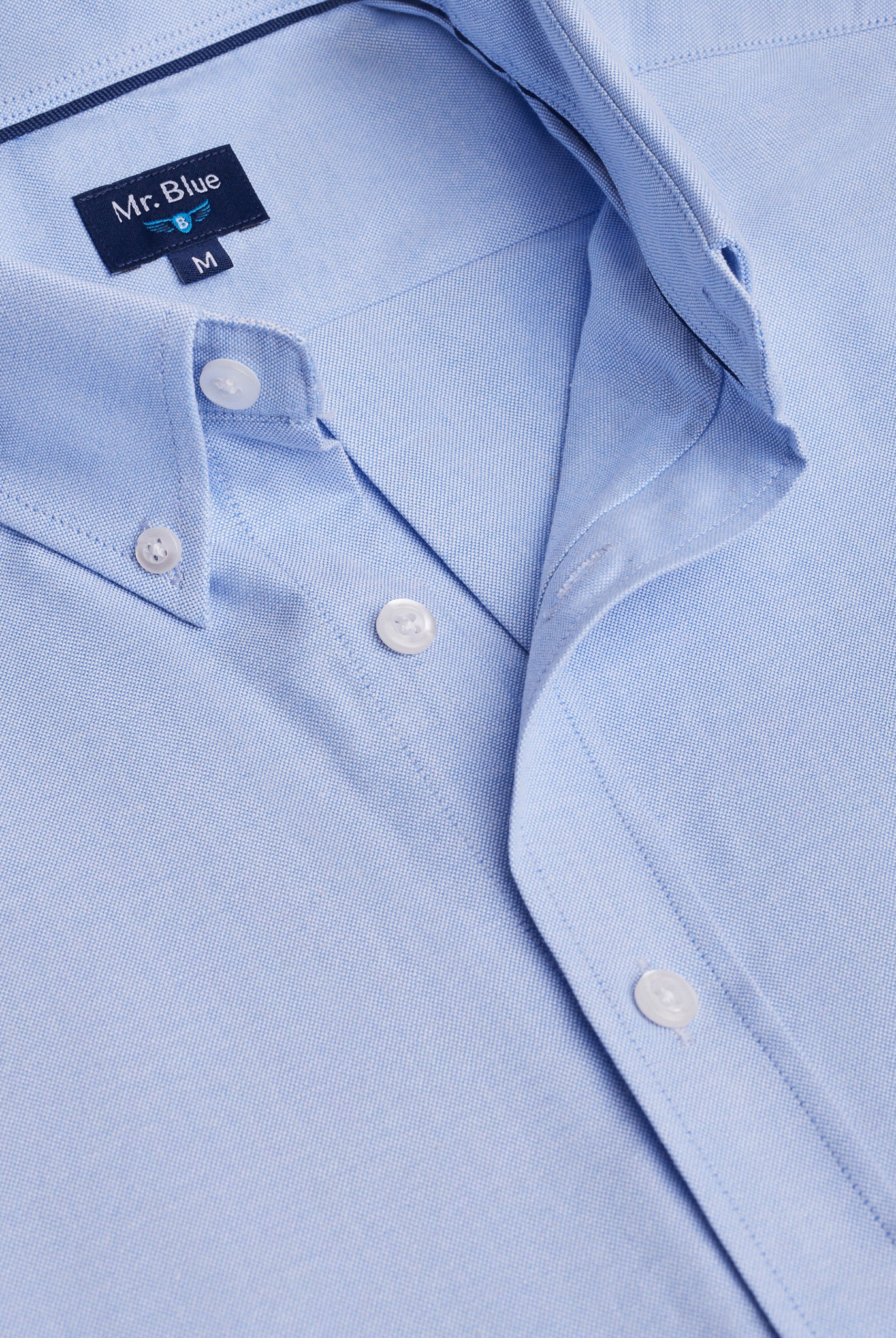 Camisa Algodão Azul Manga Comprida Regular Fit Mr. Blue