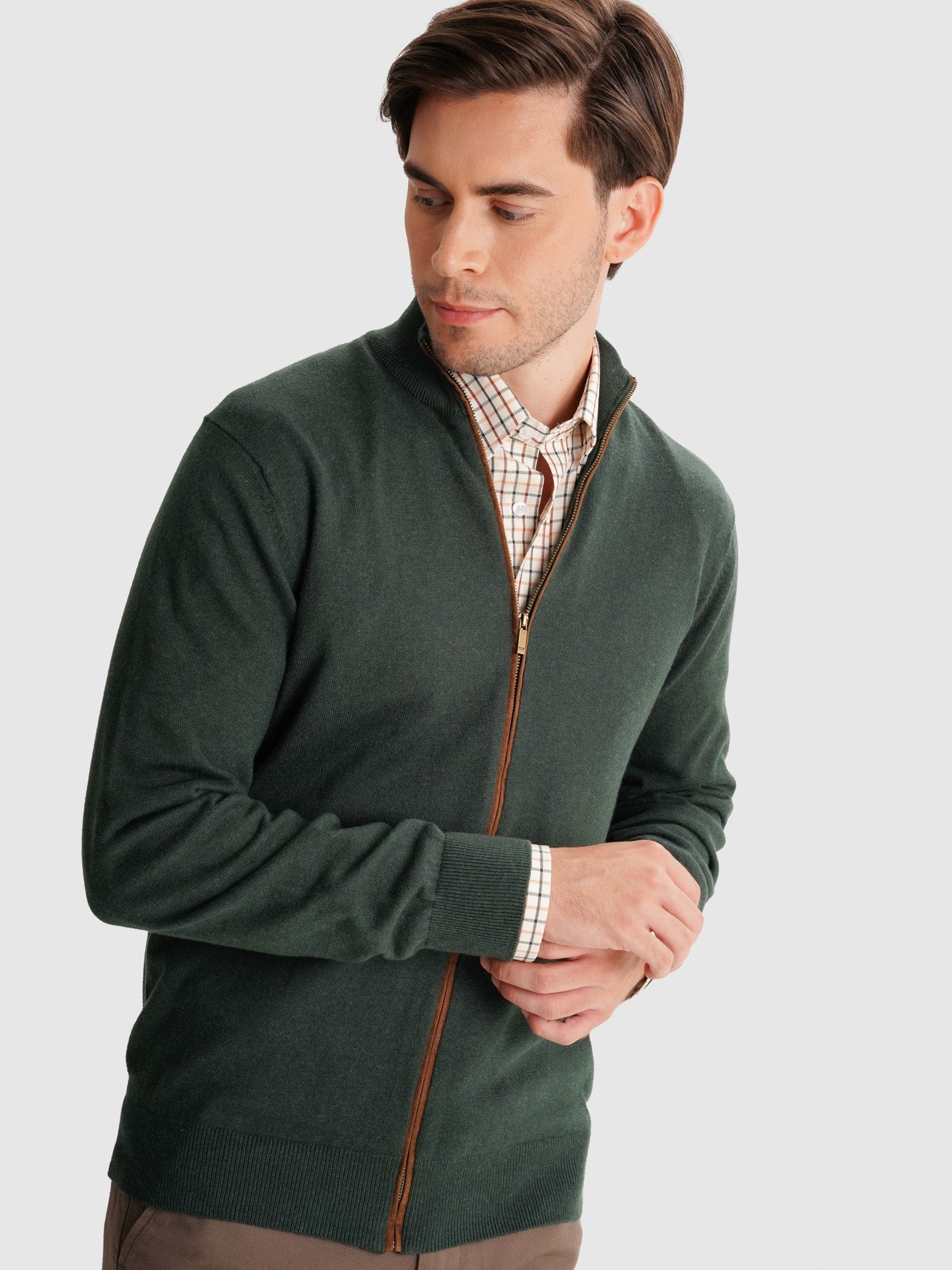 REGULAR FIT GREEN THIN PULLOVER MR. BLUE