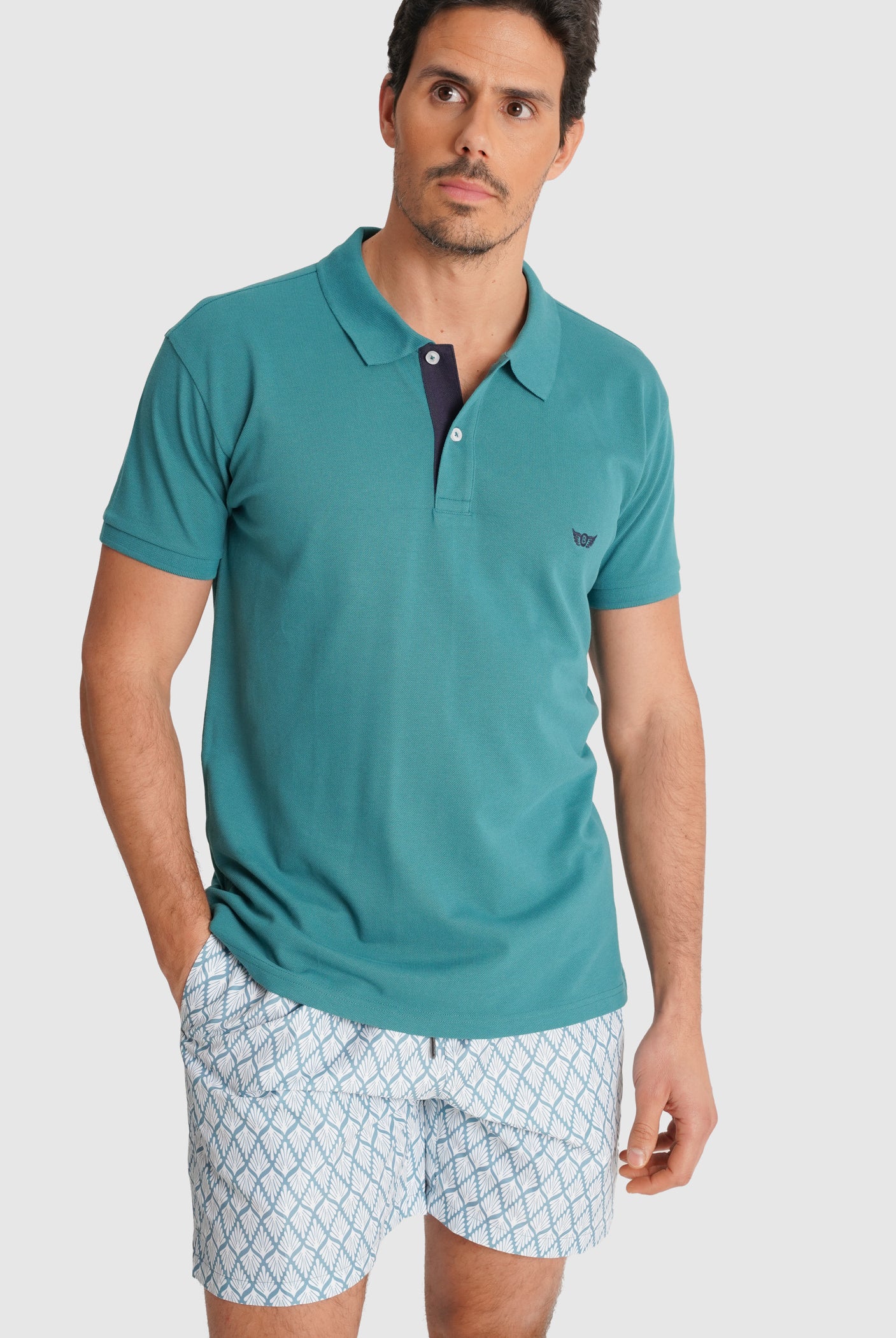 POLO PIQUET VERDE MANGA CORTA REGULAR FIT MR. AZUL