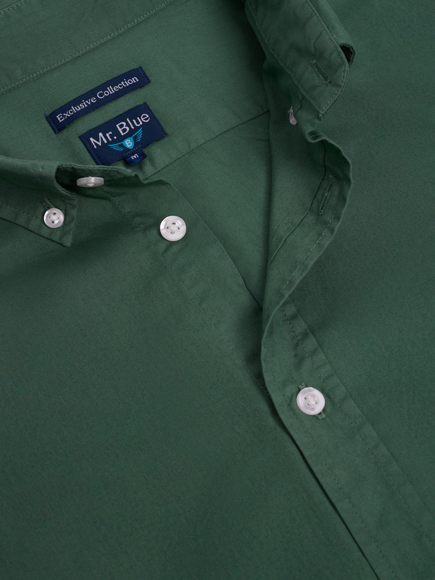 GREEN COTTON SHIRT LONG SLEEVE REGULAR FIT MR. BLUE