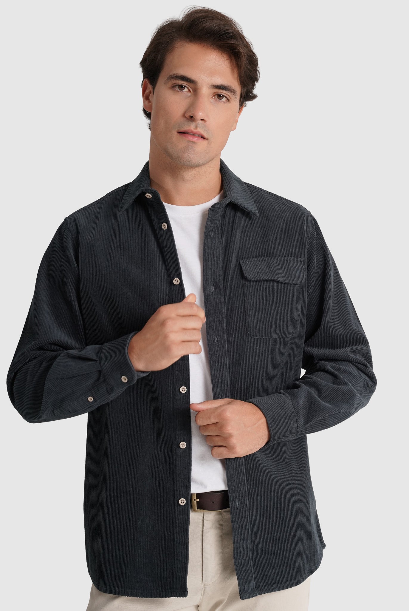 Sobrecamisa Algodão Azul Manga Comprida Regular Fit Mr. Blue