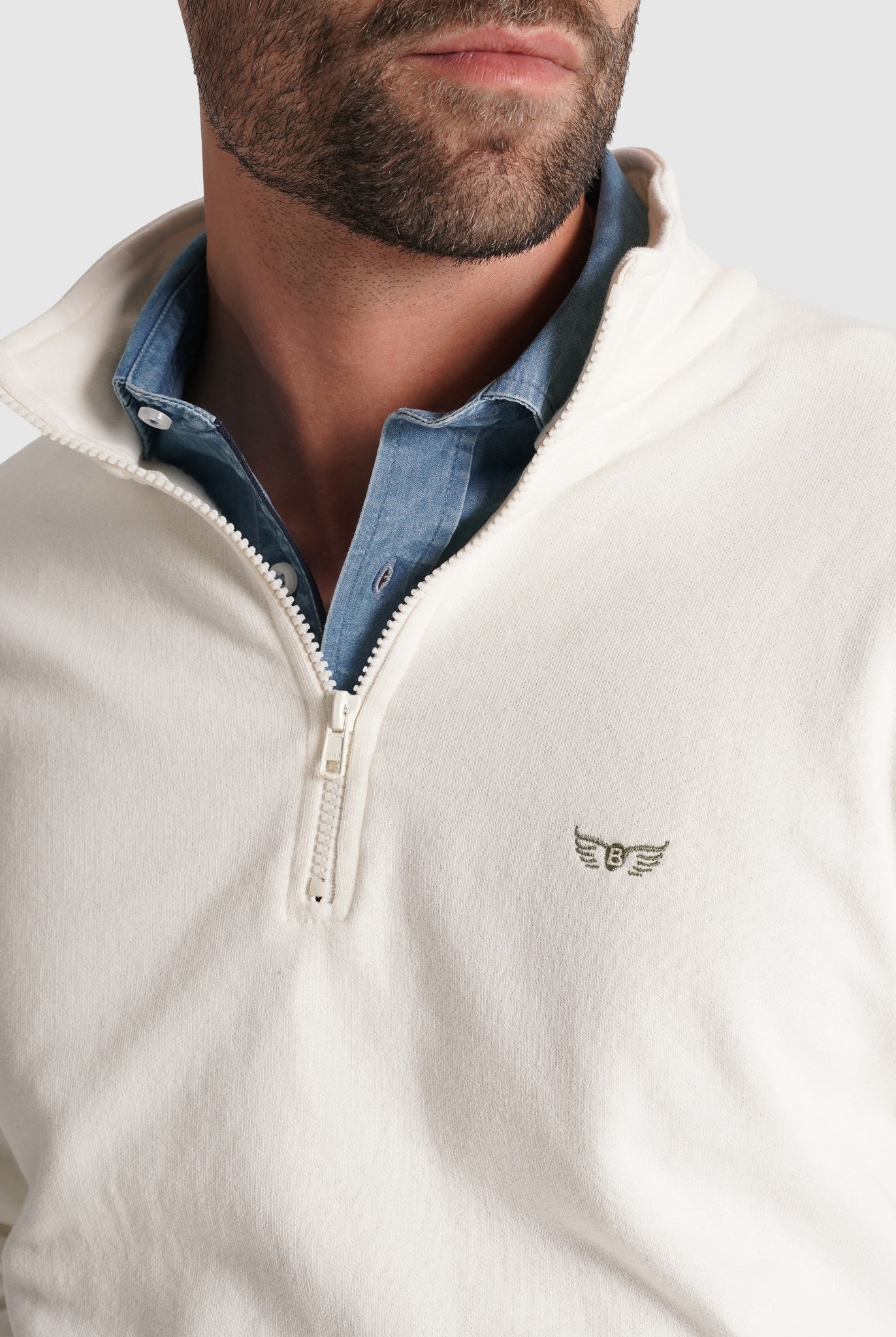 Hoodie Algodão Branco Manga Comprida Regular Fit Mr. Blue