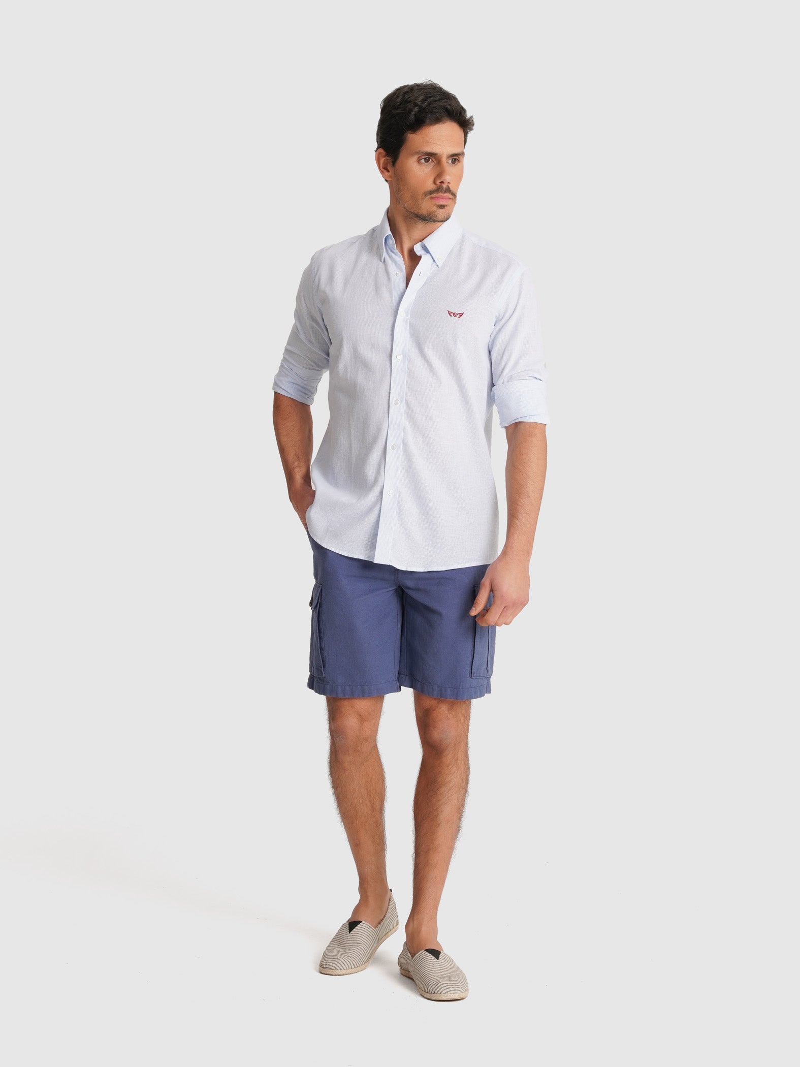 CAMISA AZUL MANGA COMPRIDA REGULAR FIT MR. BLUE