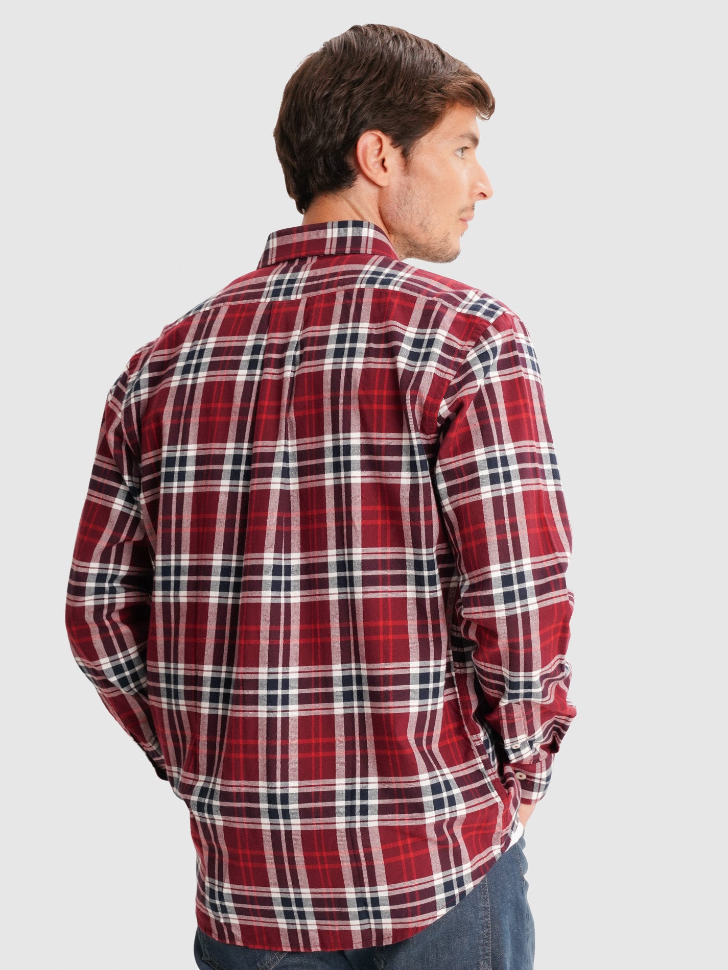 RED REGULAR FLANNEL FLANNEL SHIRT REGULAR FIT MR. BLUE